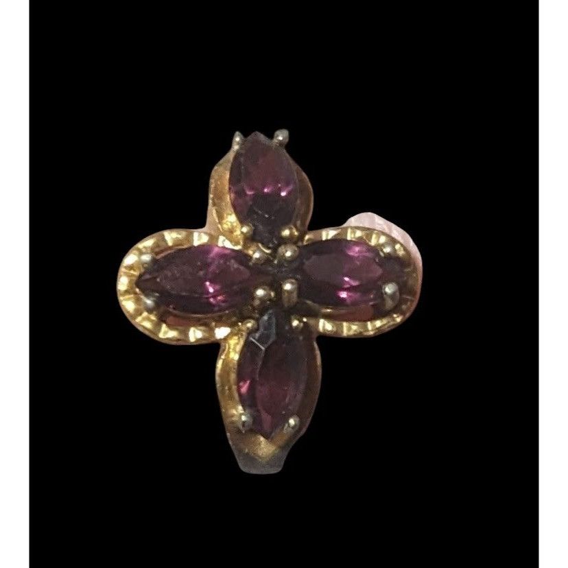 Other Vintage Elegant Floral Purple Stone Gold Tone Ring Size 6 Size ONE SIZE - 16 Thumbnail