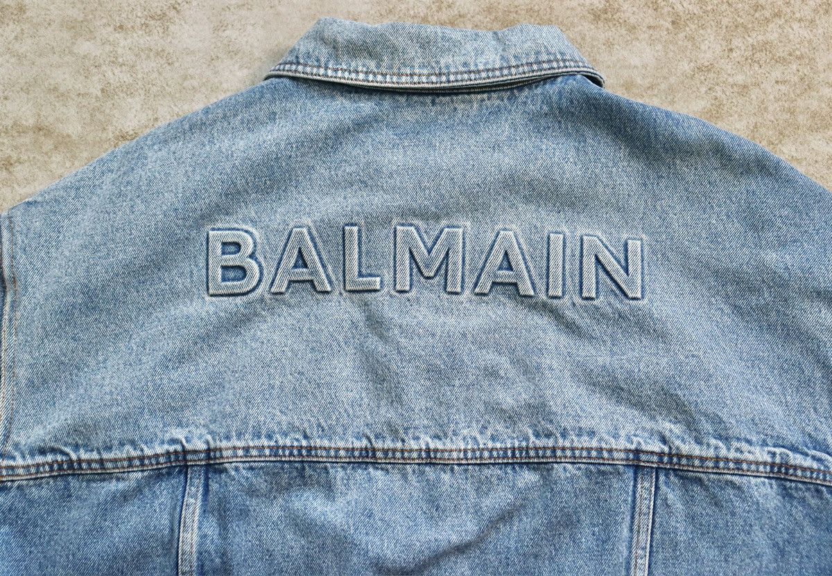 Balmain Balmain 23ss Blue Logo Denim Jacket Size US M / EU 48-50 / 2 - 9 Thumbnail