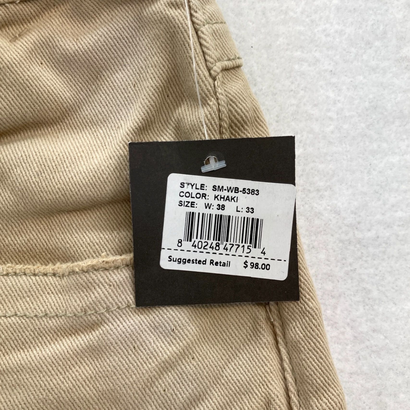 Denime Smugglers Moon Jeans Mens 38x33 Khaki Beige Denim Button Fly Roll Up Distressed Slim 5-Pocket Gothic Punk Rock Skull Mens Jeans Size US 38 / EU 54 - 6 Thumbnail