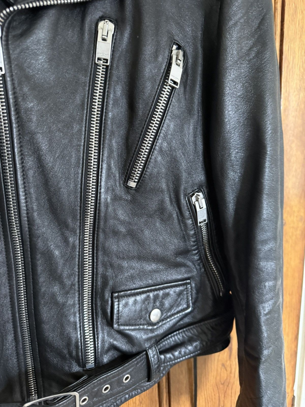 Saint Laurent Paris Saint Laurent Bloodluster leather L17 biker jacket Grail 50 Size US M / EU 48-50 / 2 - 14 Thumbnail