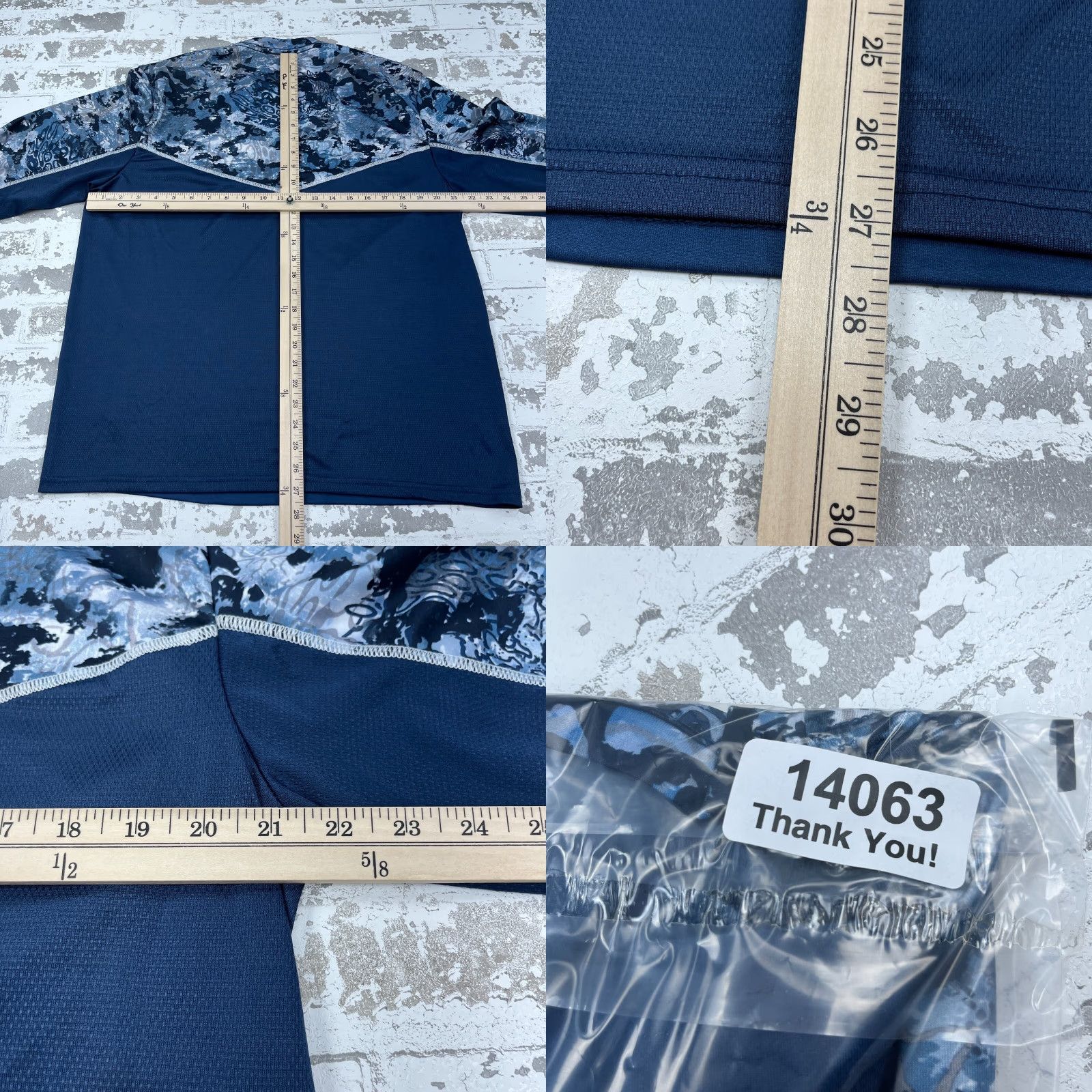 Vintage Huk Shirt Men Large Blue Water Camo Tee Quick Dry Performance Fishing Adult Size US L / EU 52-54 / 3 - 9 Thumbnail