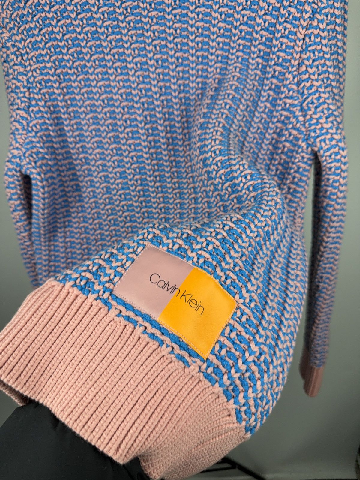 Calvin Klein Calvin Klein Pink Blue Chunky Heavy Knit Cotton Sweater Size M / US 6-8 / IT 42-44 - 4 Thumbnail