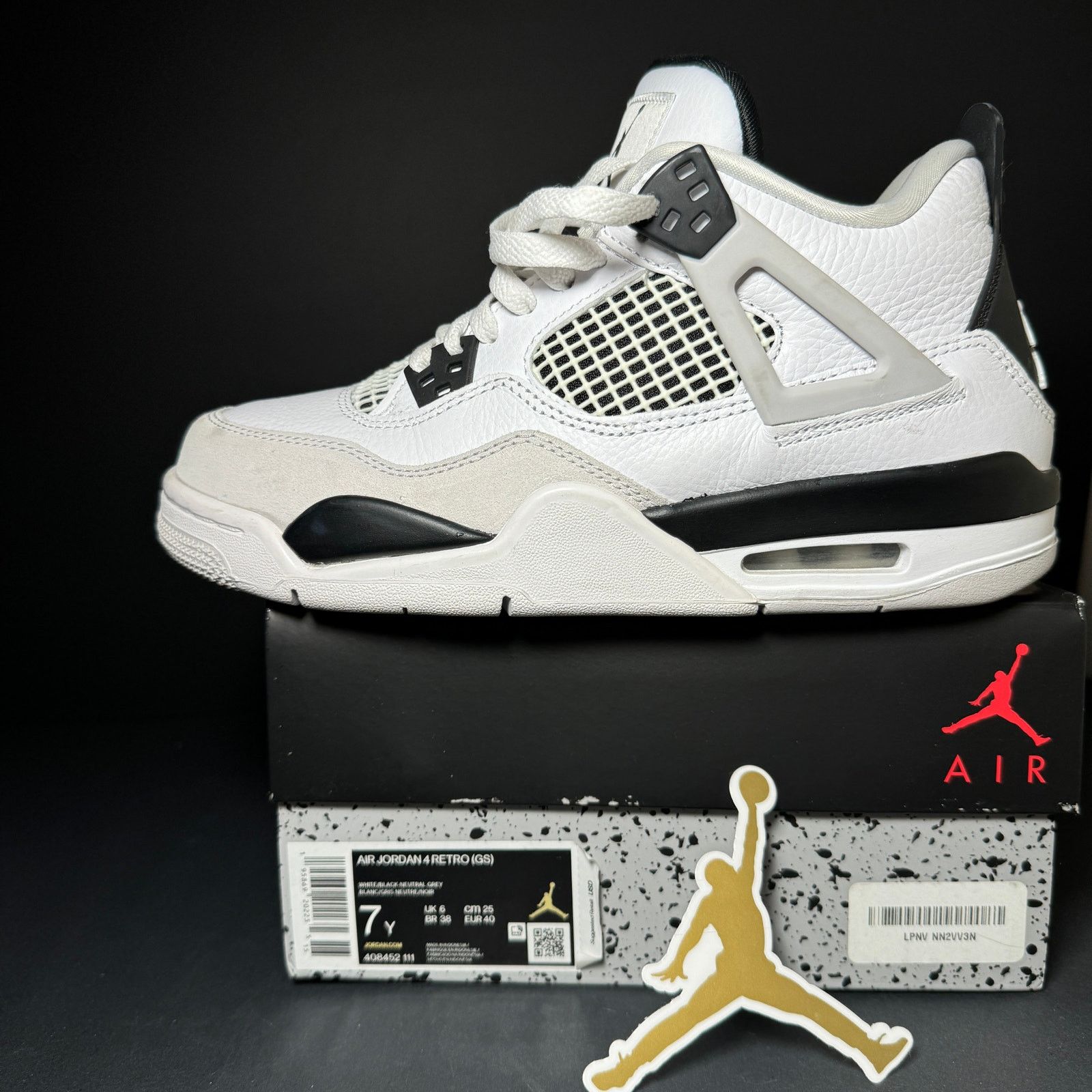 Jordan Brand × Nike Size 7 Nike Air Jordan 4 Retro GS Military Black Men's Shoes Size US 7 / EU 40 - 10 Thumbnail