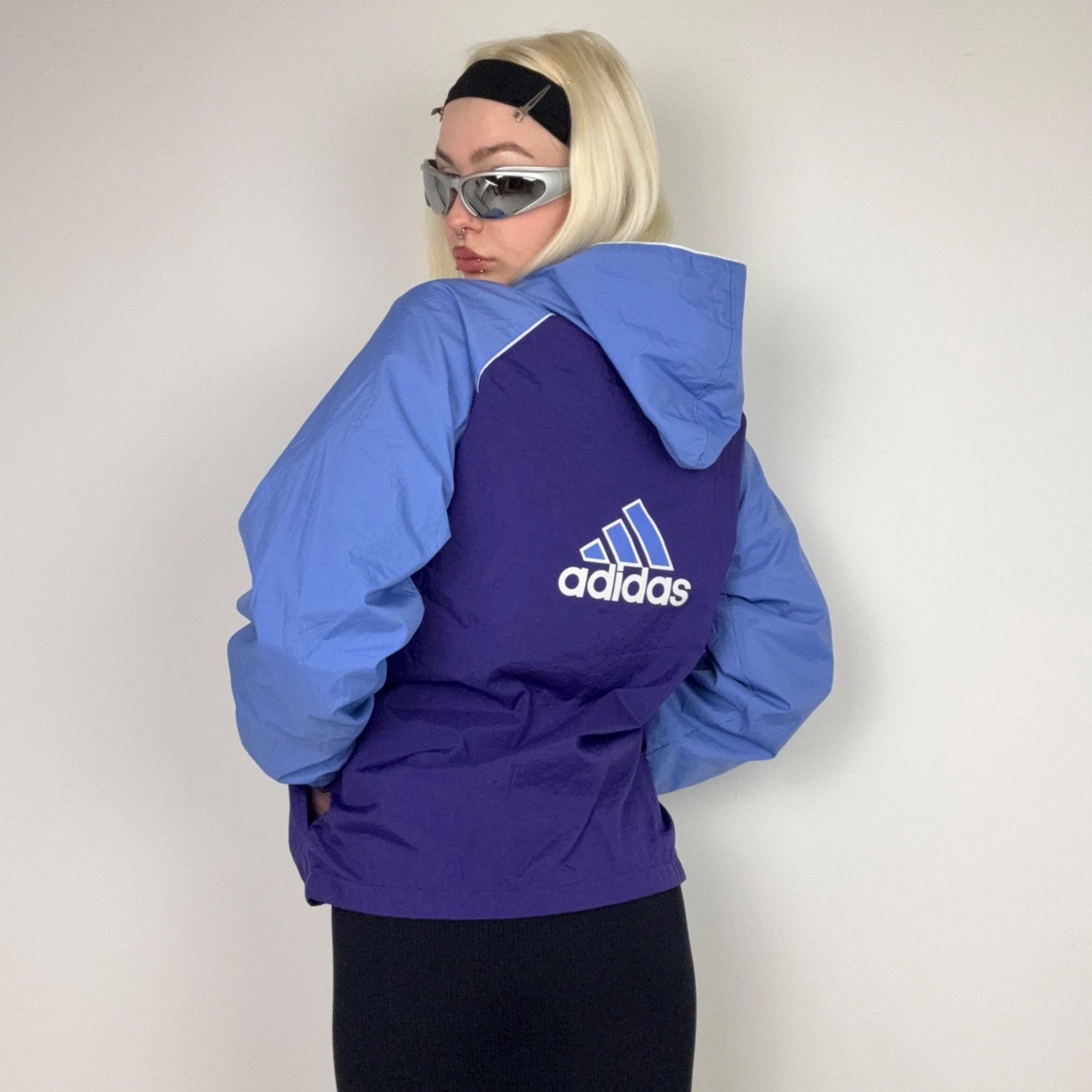 Purple adidas windbreaker online