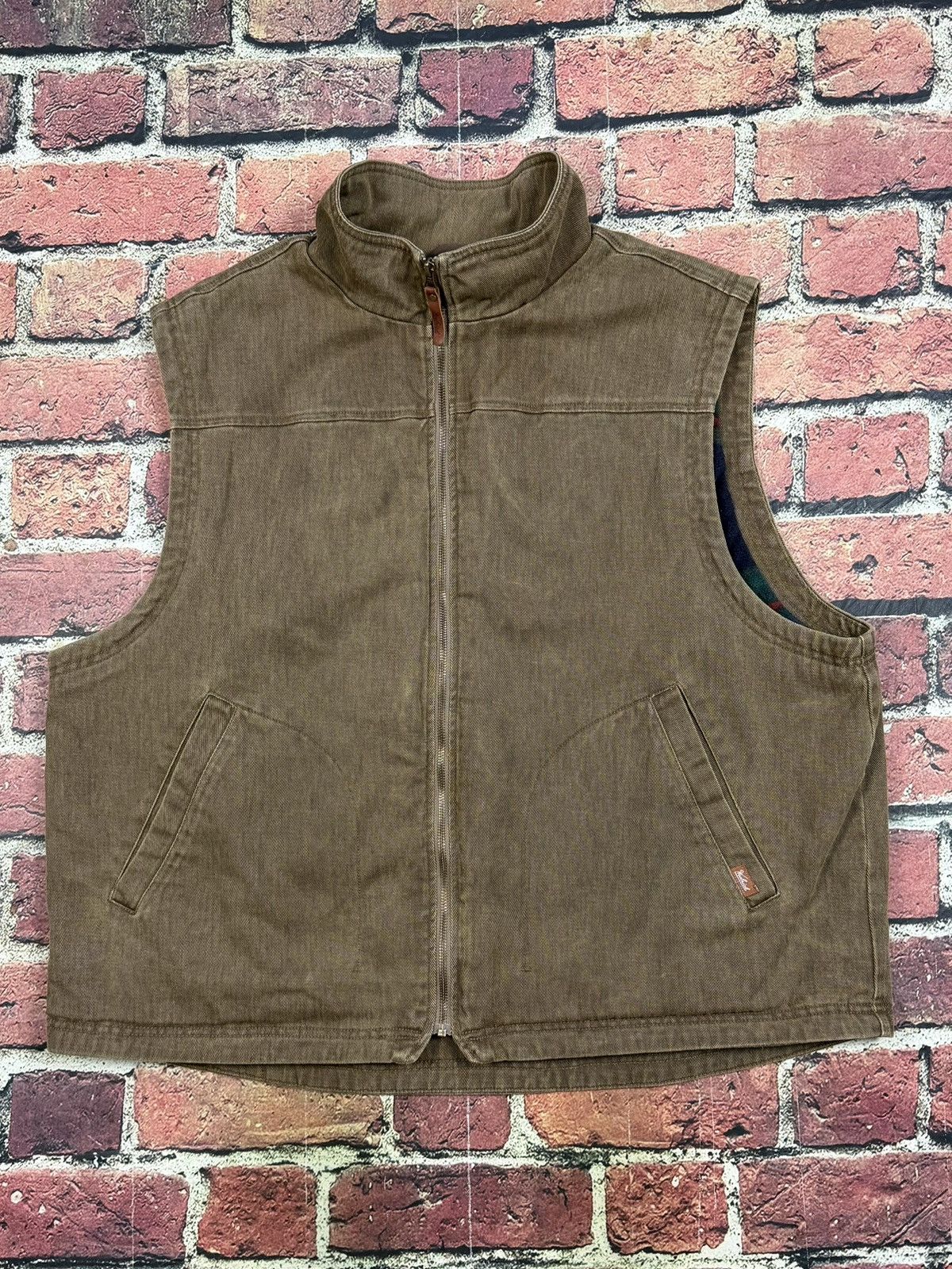 Woolrich Woolen Mills Vintage Woolrich Canvas Vest Aztec Fleece Blanket Lined Size US XXL / EU 58 / 5 - 1 Thumbnail
