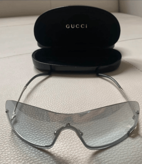 Gucci GUCCI Sunglasses Shield Rimless 90s Wrap Oval RI726 Size ONE SIZE - 1 Thumbnail