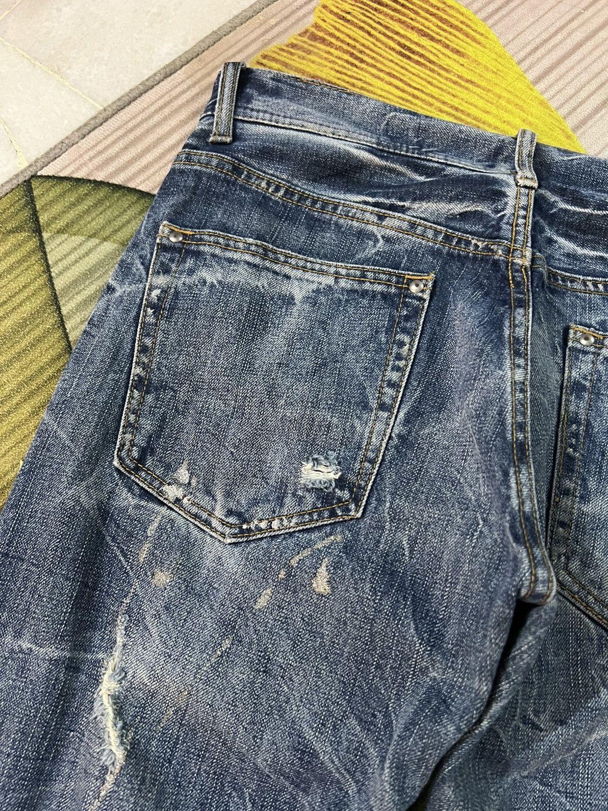 Japanese Brand 💥Flare💥Japanese Unbrand Distressed Jean Size US 31 - 16 Thumbnail