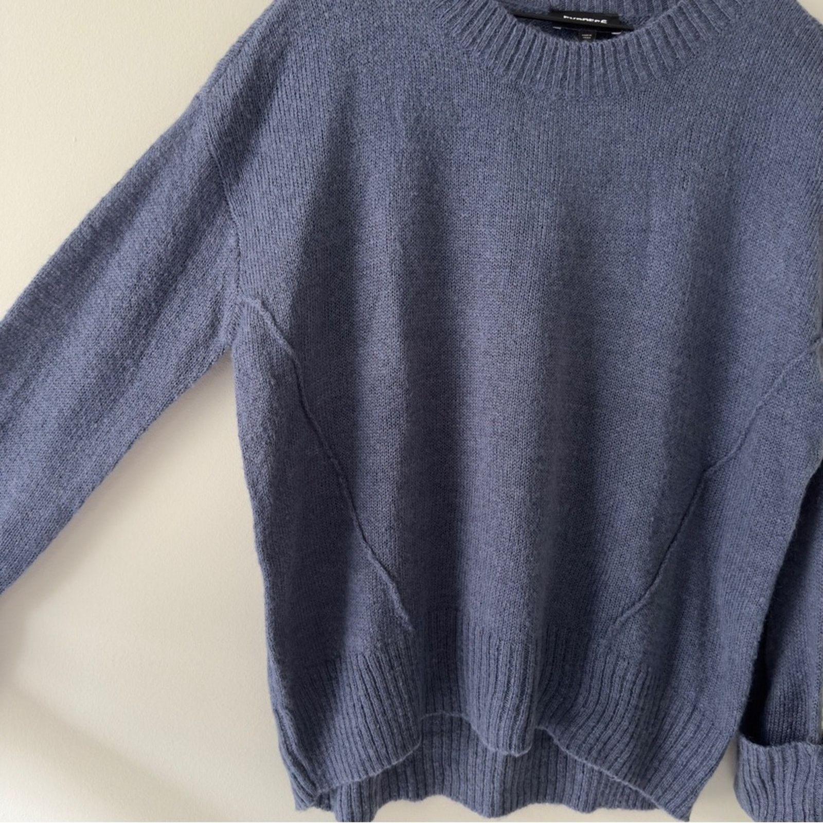 Express Express Cozy Blue Sweater Long Sleeve Cuffs Crew Neck Solid Size S / US 4 / IT 40 - 9 Thumbnail
