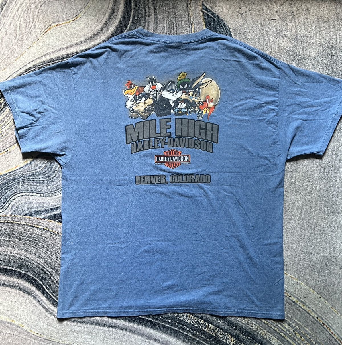 Harley Davidson Vintage Harley-Davidson x Looney Tunes T-Shirt (1990s) Blue Size US XL / EU 56 / 4 - 9 Thumbnail