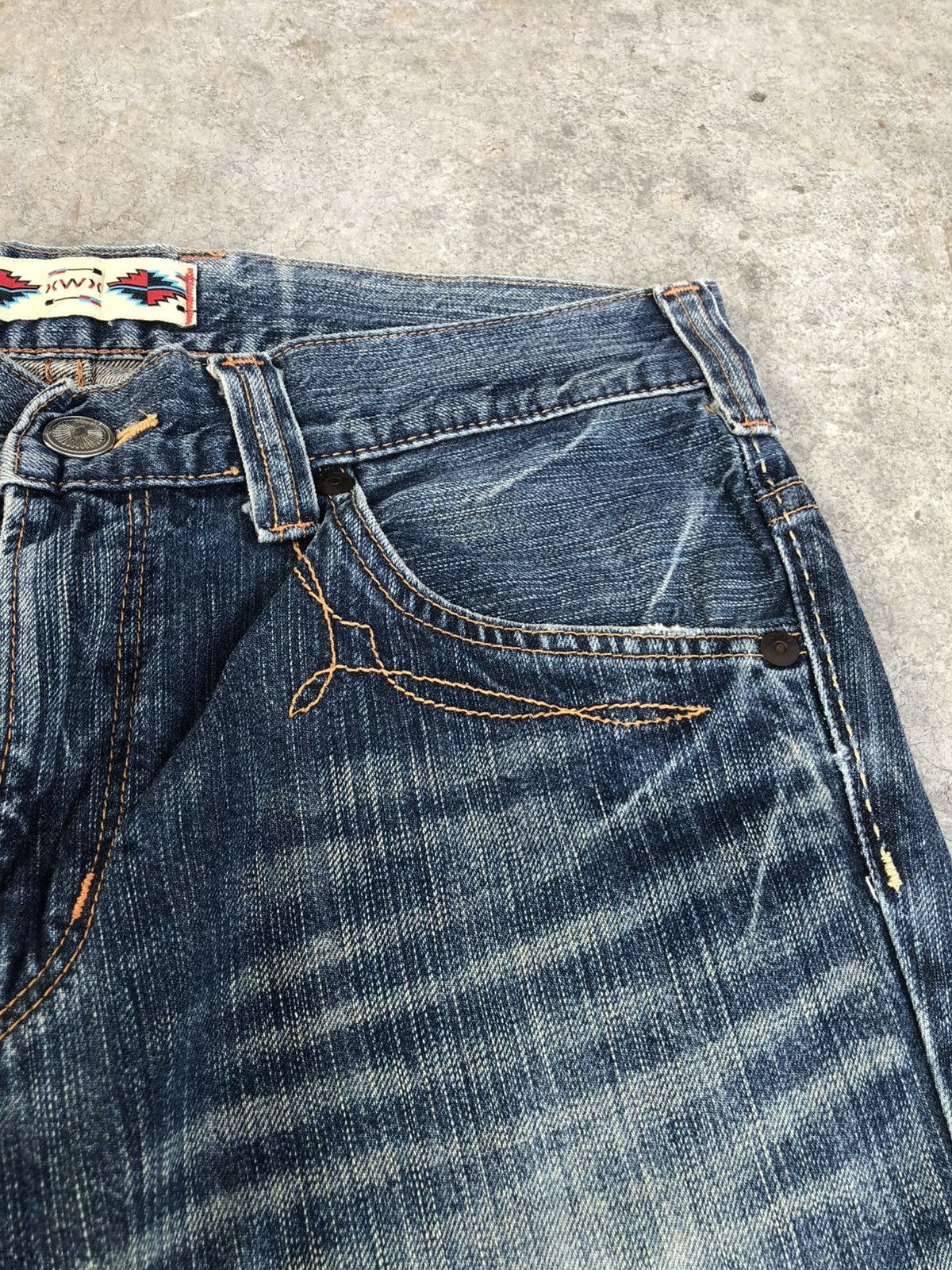 Who Decides War Japanese Edwin Navajo Flared Jeans Bootcut Distressed Size US 33 - 15 Thumbnail