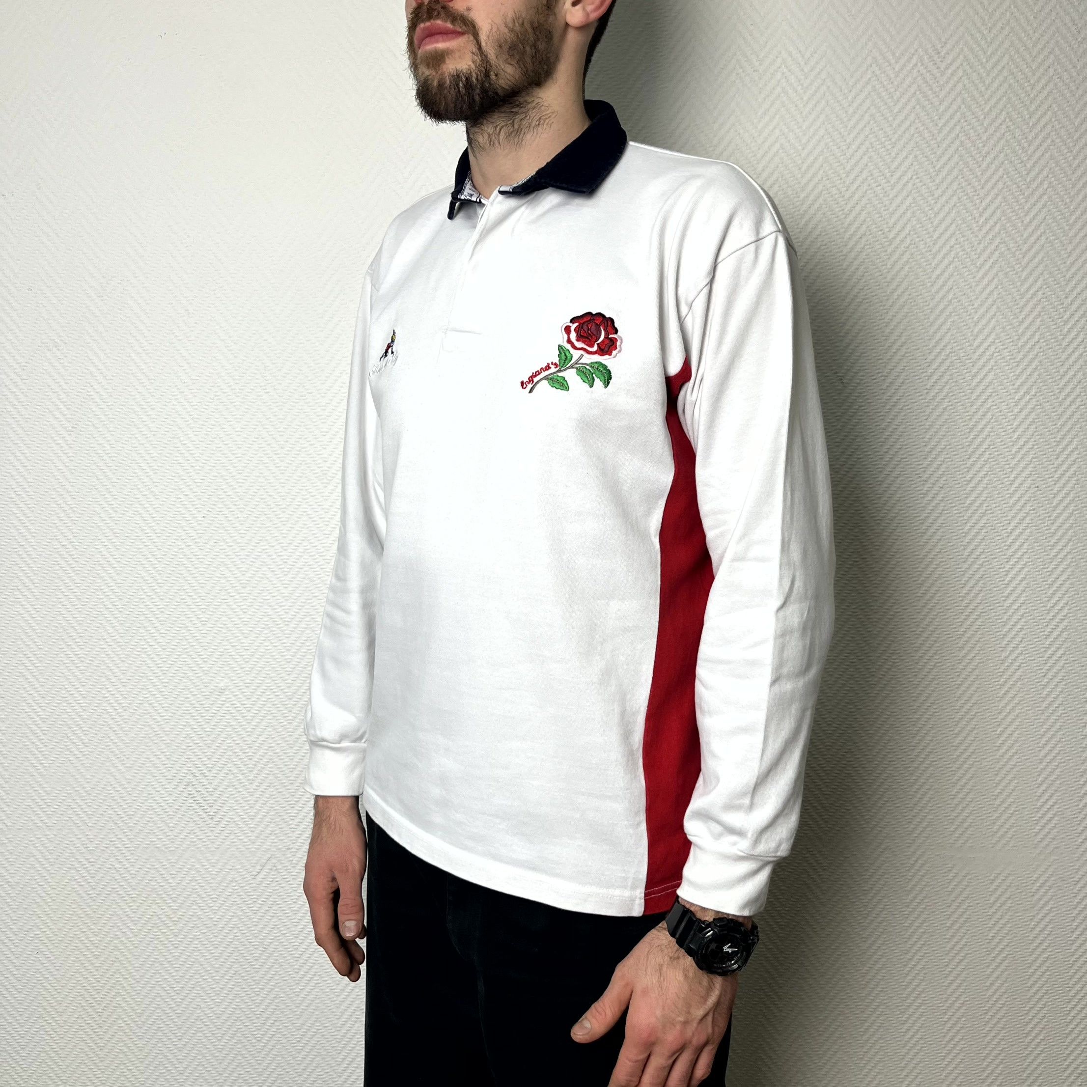 Vintage Vintage England Rugby White Longsleeve Polo Shirt Size L Size US L / EU 52-54 / 3 - 7 Thumbnail
