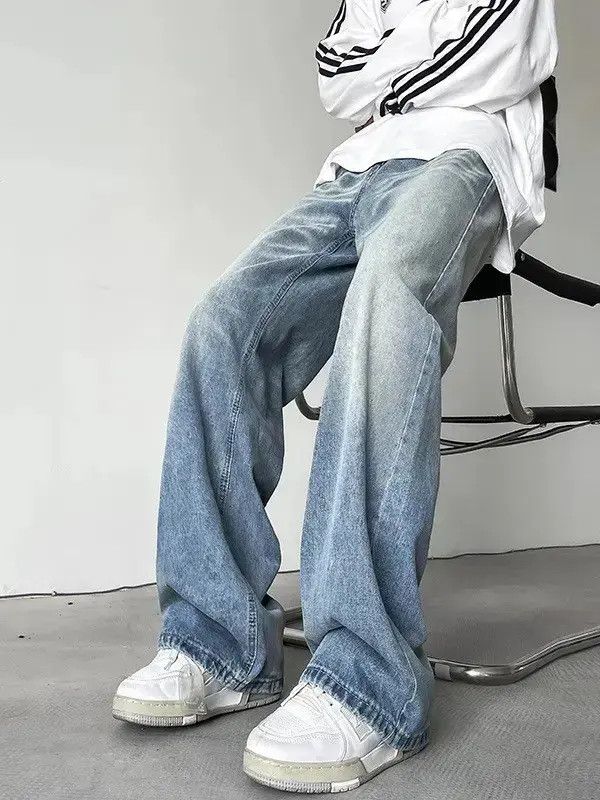 Japanese Brand Retro loose straight leg wide leg jeans Size US 32 / EU 48 - 5 Thumbnail