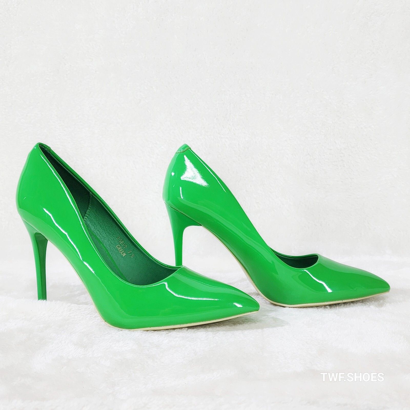 Other Fabio Glossy Green Patent High Heel Shoes Pointy Toe Pump 5. Size US 6.5 / IT 36.5 - 4 Thumbnail