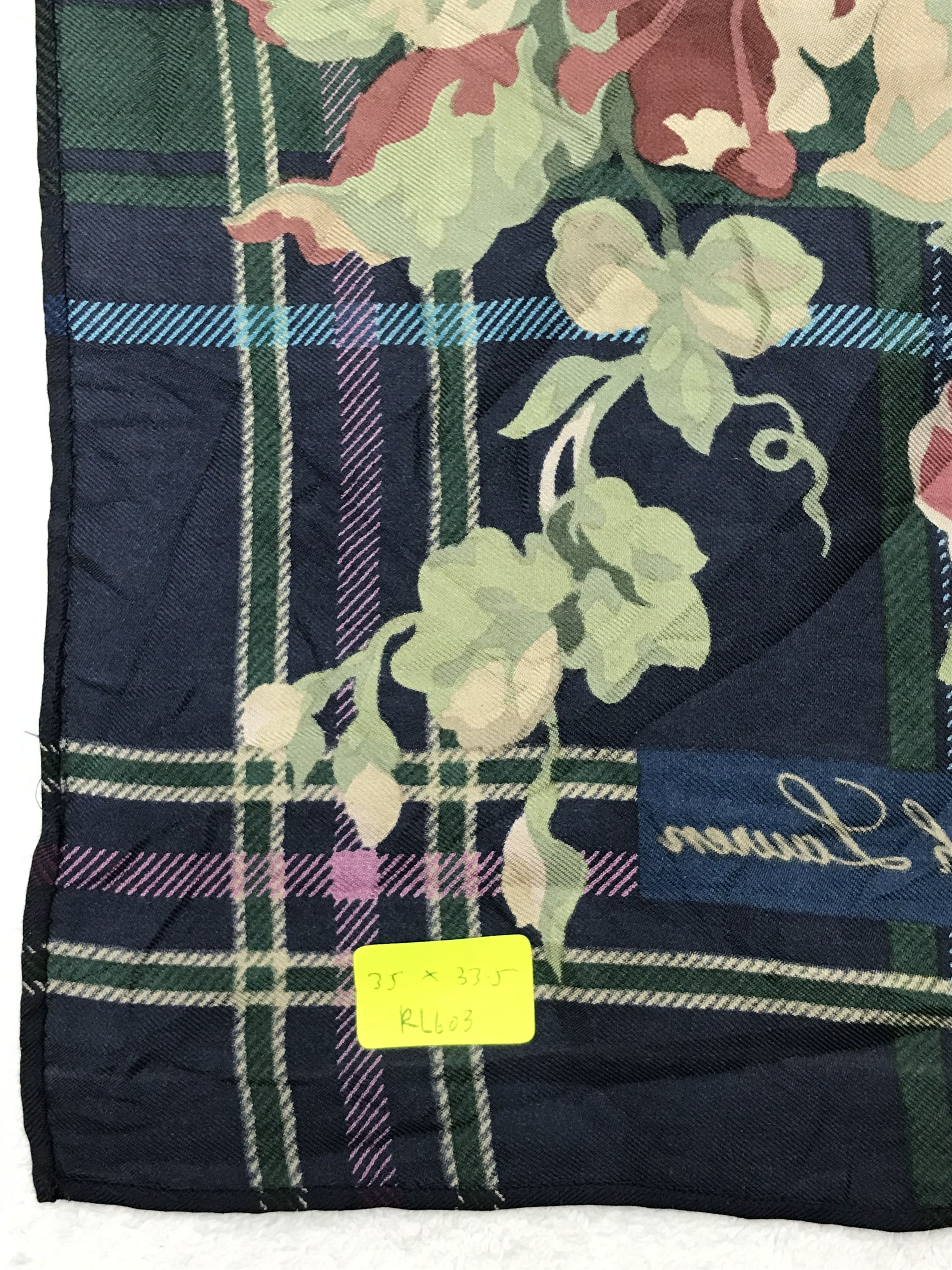 Ralph Lauren RL603 Vintage Ralph Lauren Silk Scarf Shawl Designer Scarf Size ONE SIZE - 4 Thumbnail