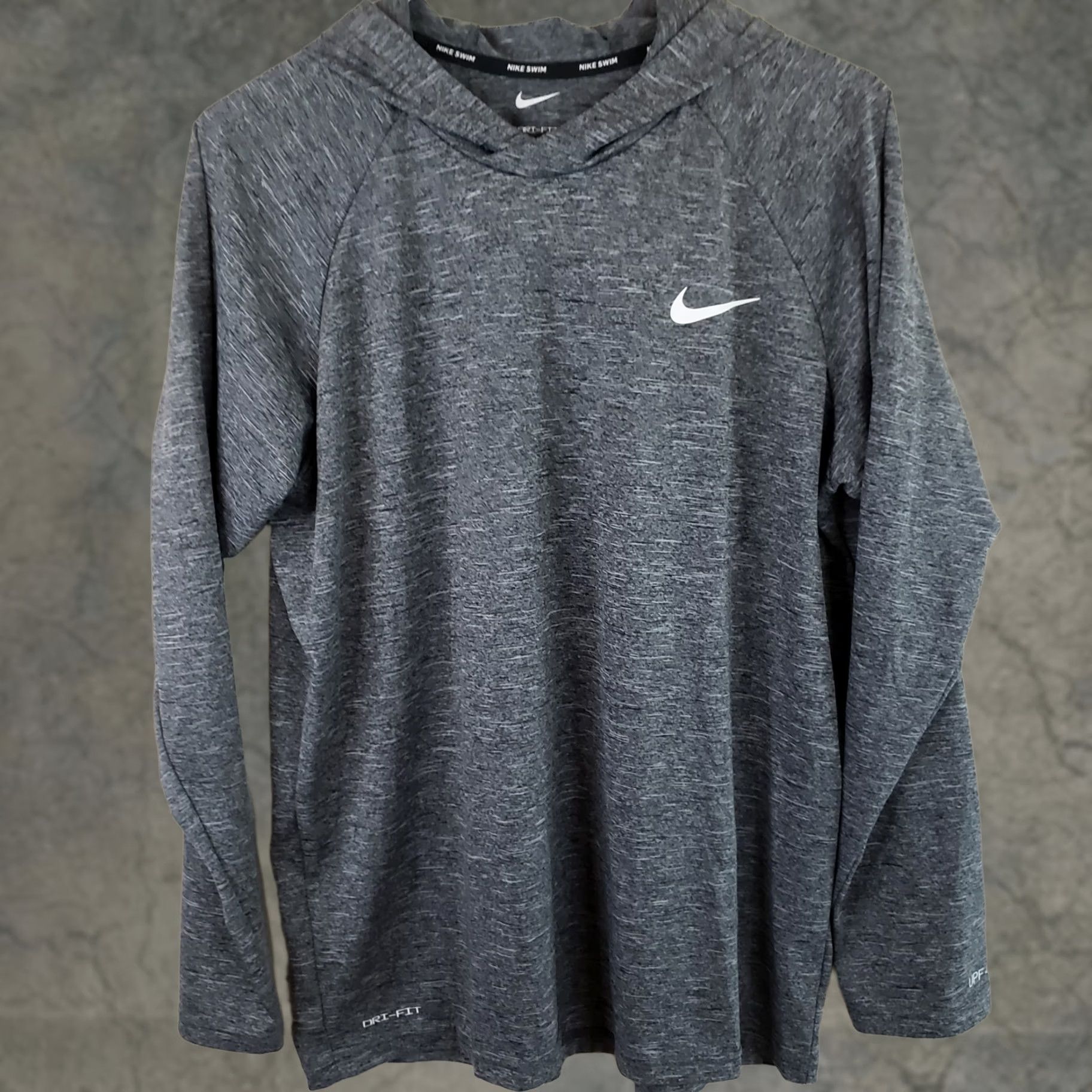 Nike Nike Longsleeve Hooded Dri-Fit Hydroguard Medium Hoodie UPF-40 Nike Swim Gray Mens M Hoodie Size US M / EU 48-50 / 2 - 1 Thumbnail