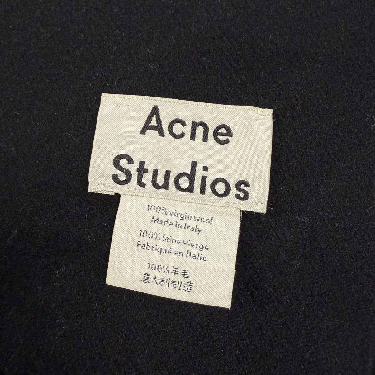Acne Studios Acne Studios Virgin Wool Fringe Scarf Black Size ONE SIZE - 2 Thumbnail