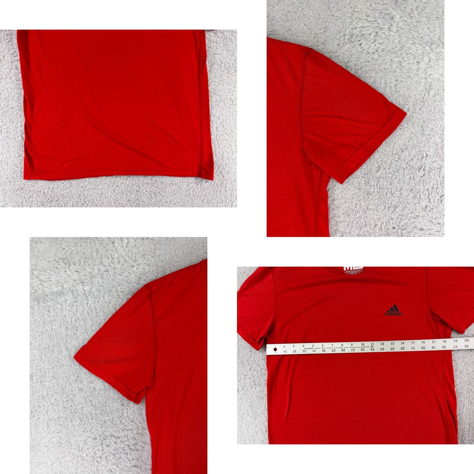 Adidas Adidas Shirt Men Medium Red Logo Short Sleeve Crew Neck Polyester Blend Size US M / EU 48-50 / 2 - 8 Thumbnail