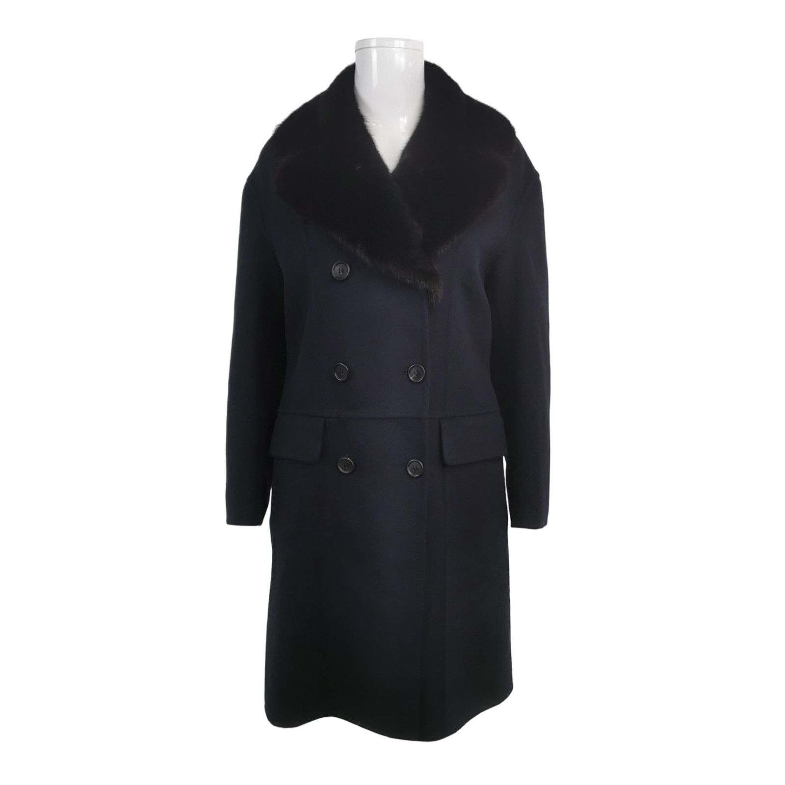 Prada Prada Wool Angora Mink Fur Collar Coat Size 36 Size XS / US 0-2 / IT 36-38 - 1 Thumbnail