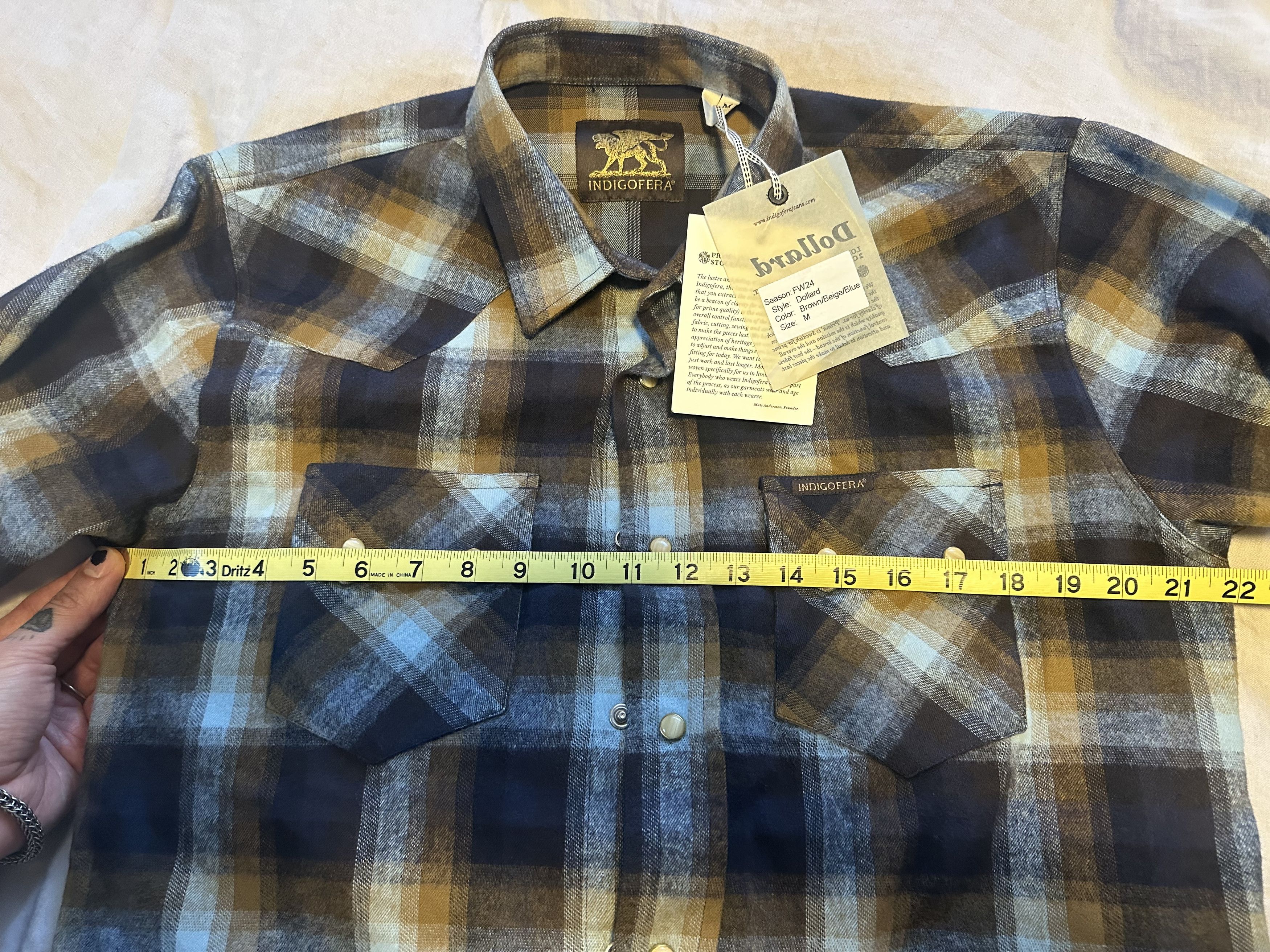 Indigofera Dollard Sawtooth Western Plaid Flannel Size US M / EU 48-50 / 2 - 4 Thumbnail