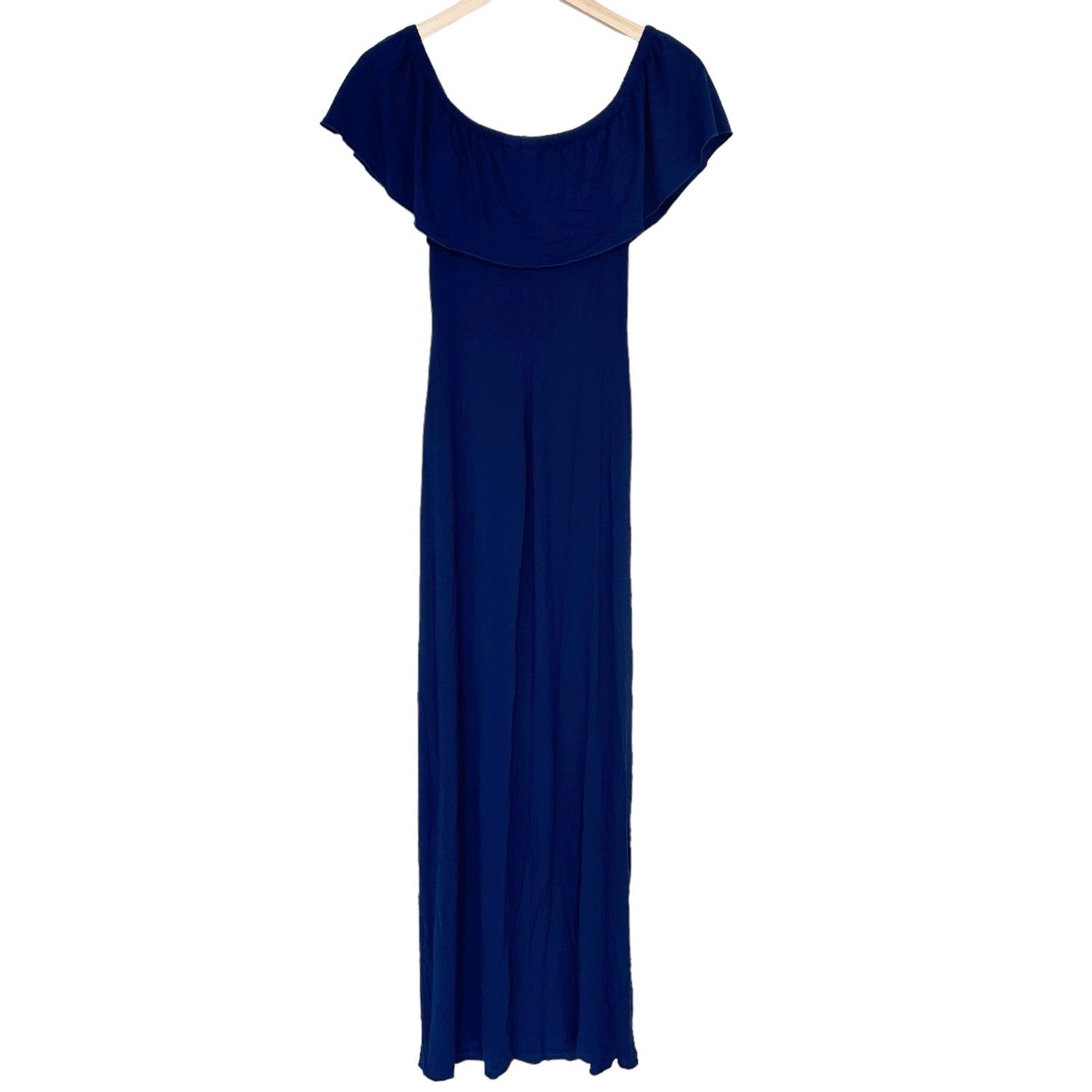 Other ModCloth Navy Blue Flounce Sleeve Maxi Dress Sz S Size S / US 4 / IT 40 - 4 Thumbnail