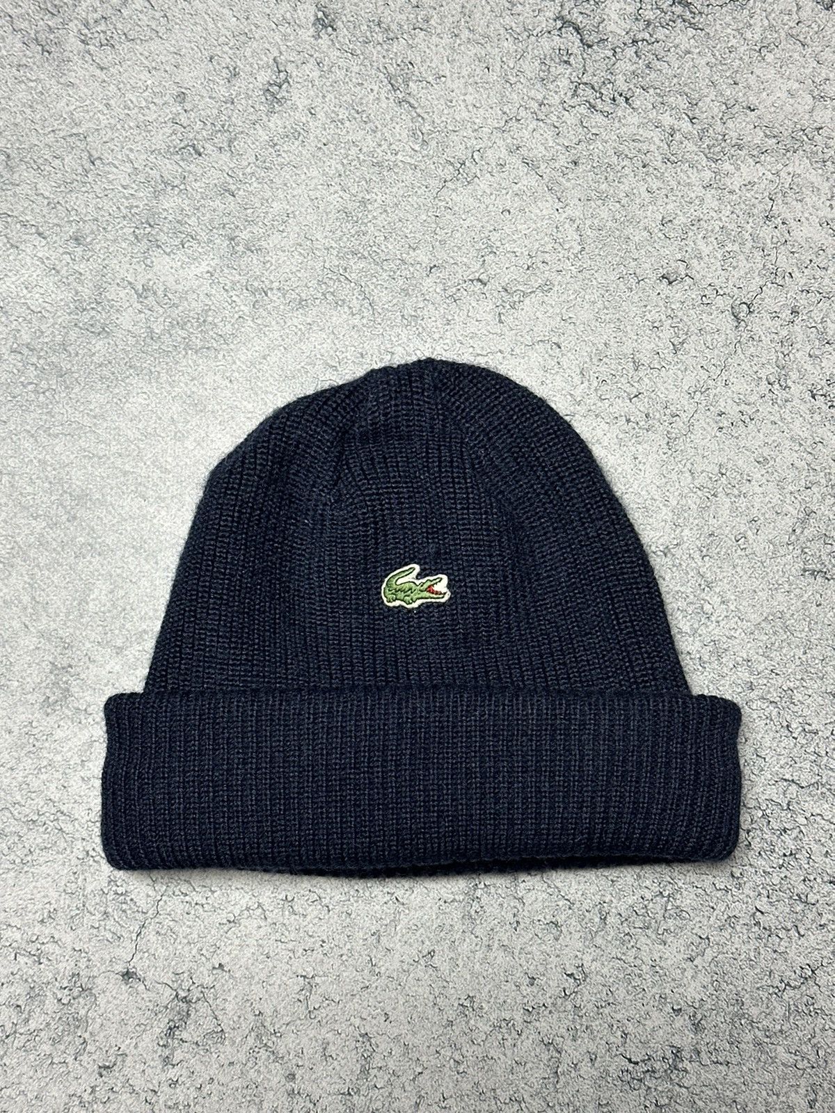 Lacoste Vintage Lacoste Chemise Logo Beanie Hat Size ONE SIZE - 4 Thumbnail
