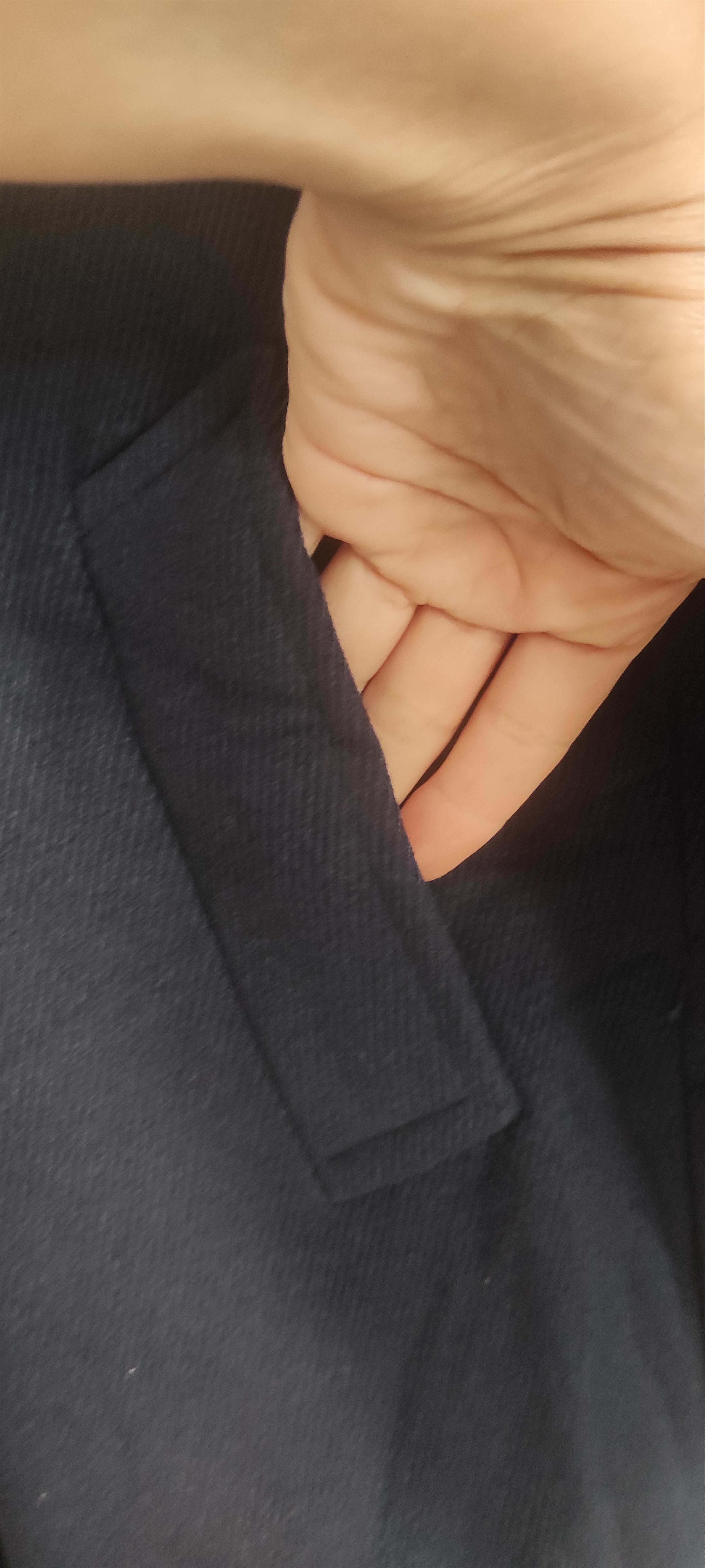 AMI Paris Double-Breasted Wool Mens Coat Navy Blue