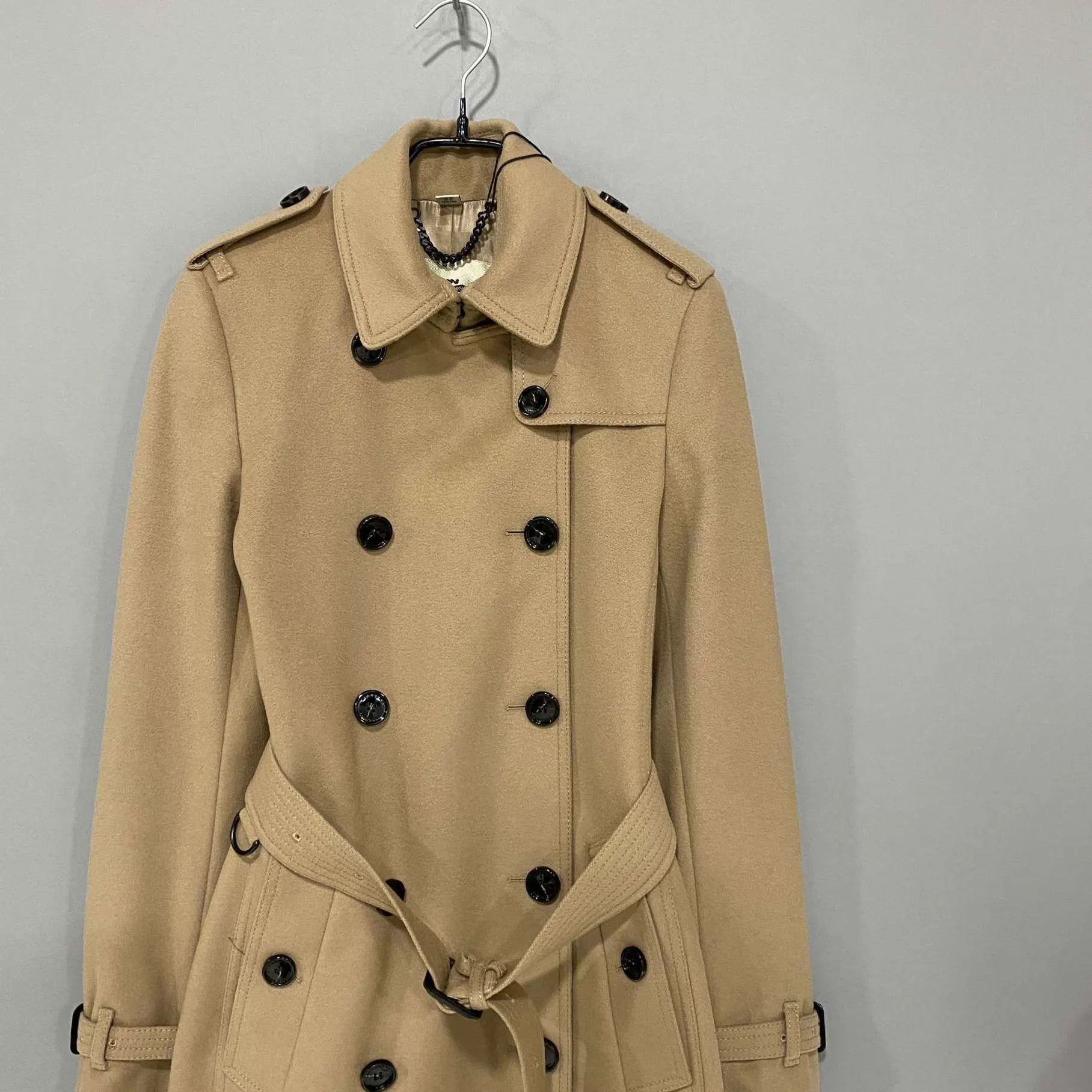 Burberry Burberry Camel Double-Breasted Wool Coat UK4 Size XS / US 0-2 / IT 36-38 - 2 Thumbnail