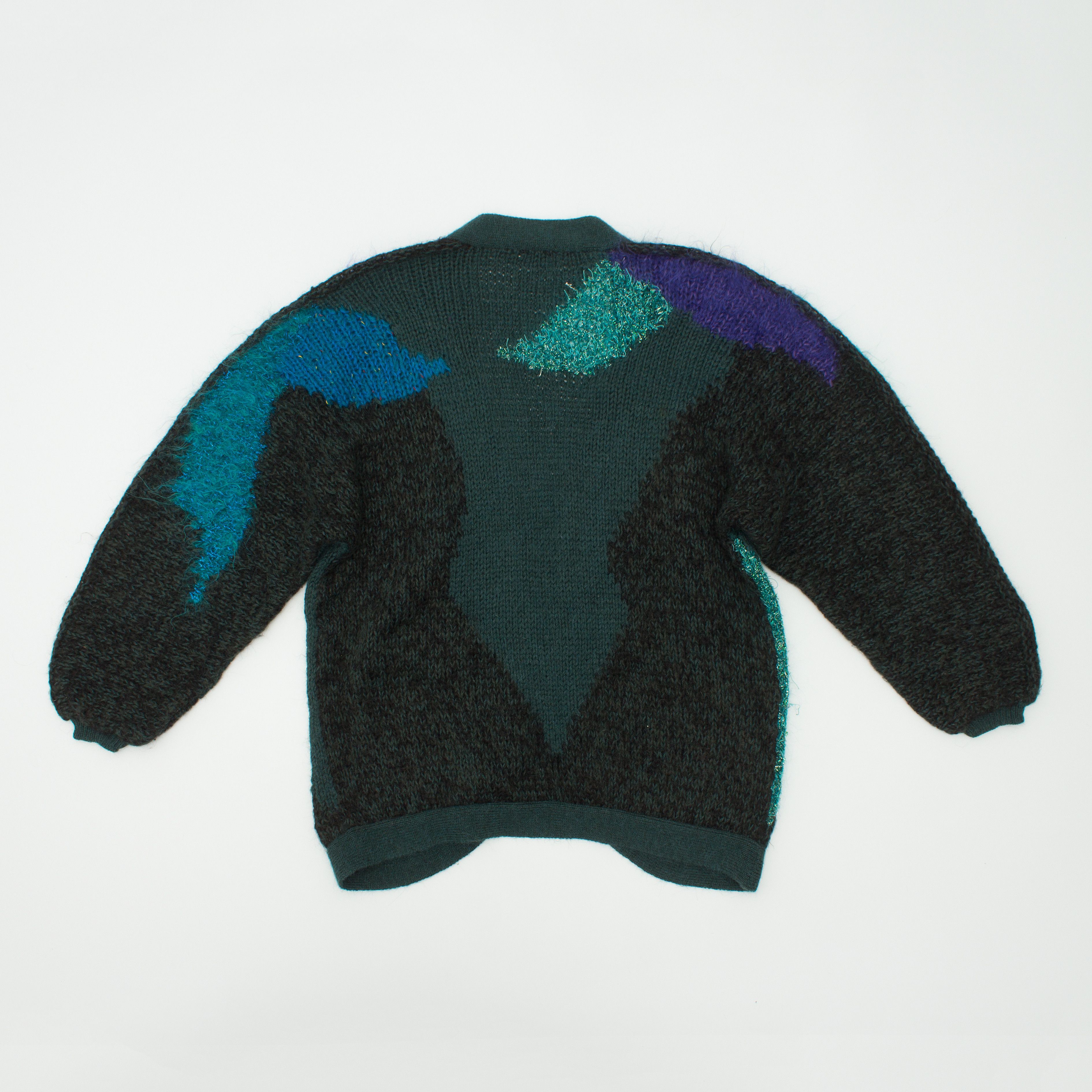 Versace Vintage Handmade Mohair Cardigan Gianni Versace Yarn Tag 80s Size ONE SIZE - 11 Thumbnail