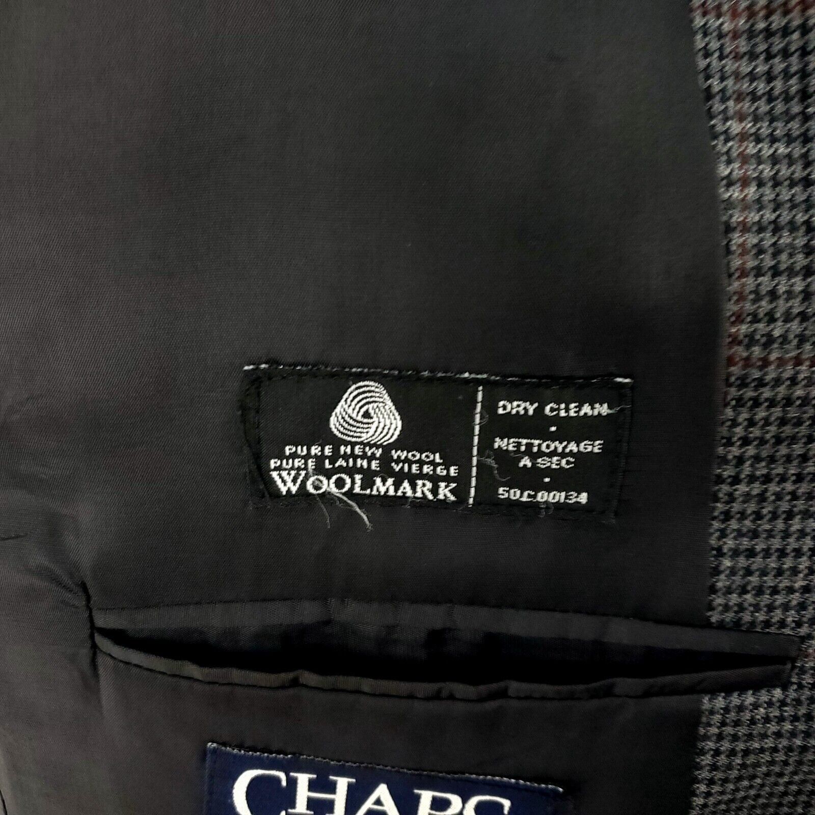 Chaps Chaps Ralph Lauren Wool 3 Button Sport Coat 40R Gray Black H Size 40R - 9 Thumbnail