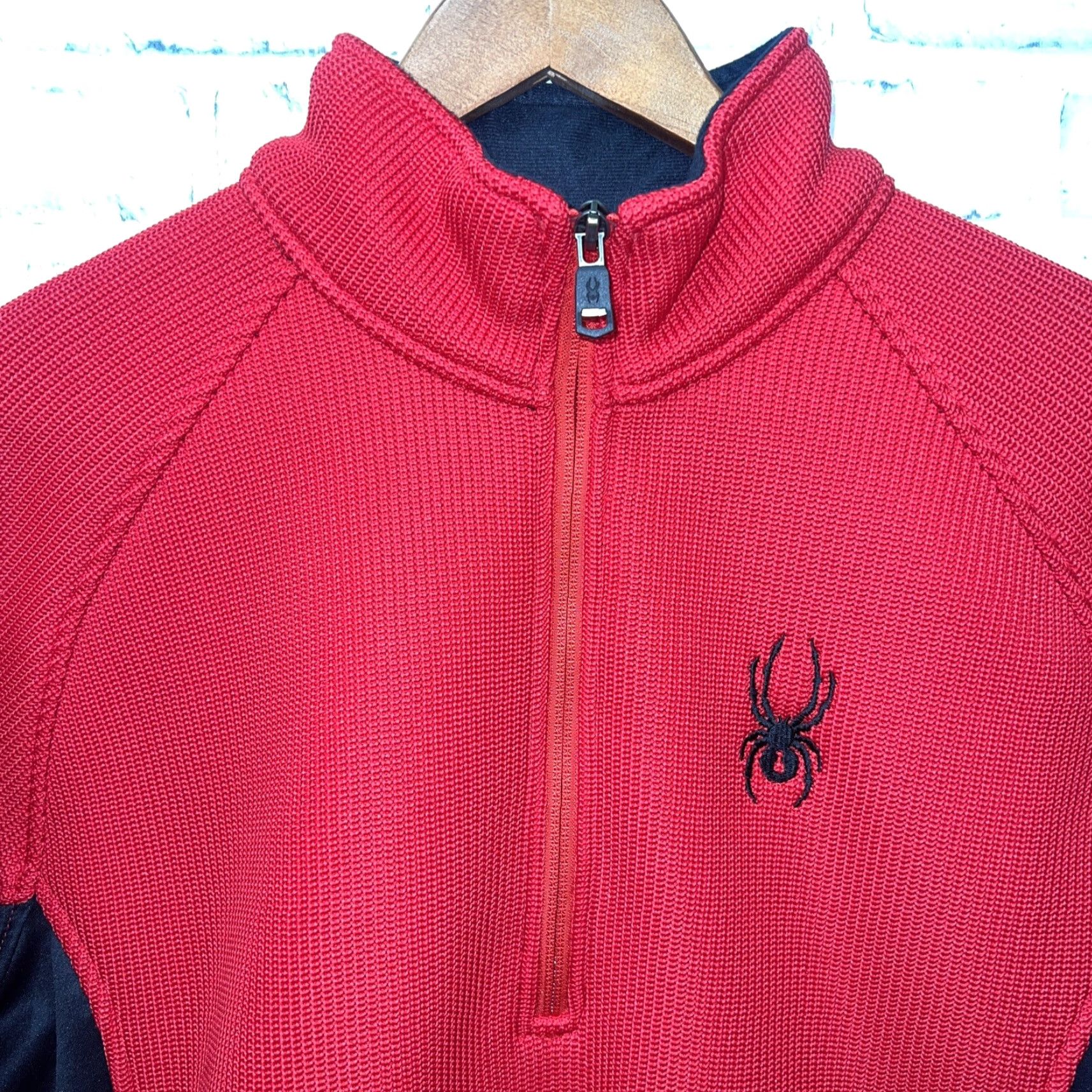 Spyder Spyder Sweater Mens L Red Fleece Lined Half Zip Pullover Knitted Thick Size US L / EU 52-54 / 3 - 2 Thumbnail
