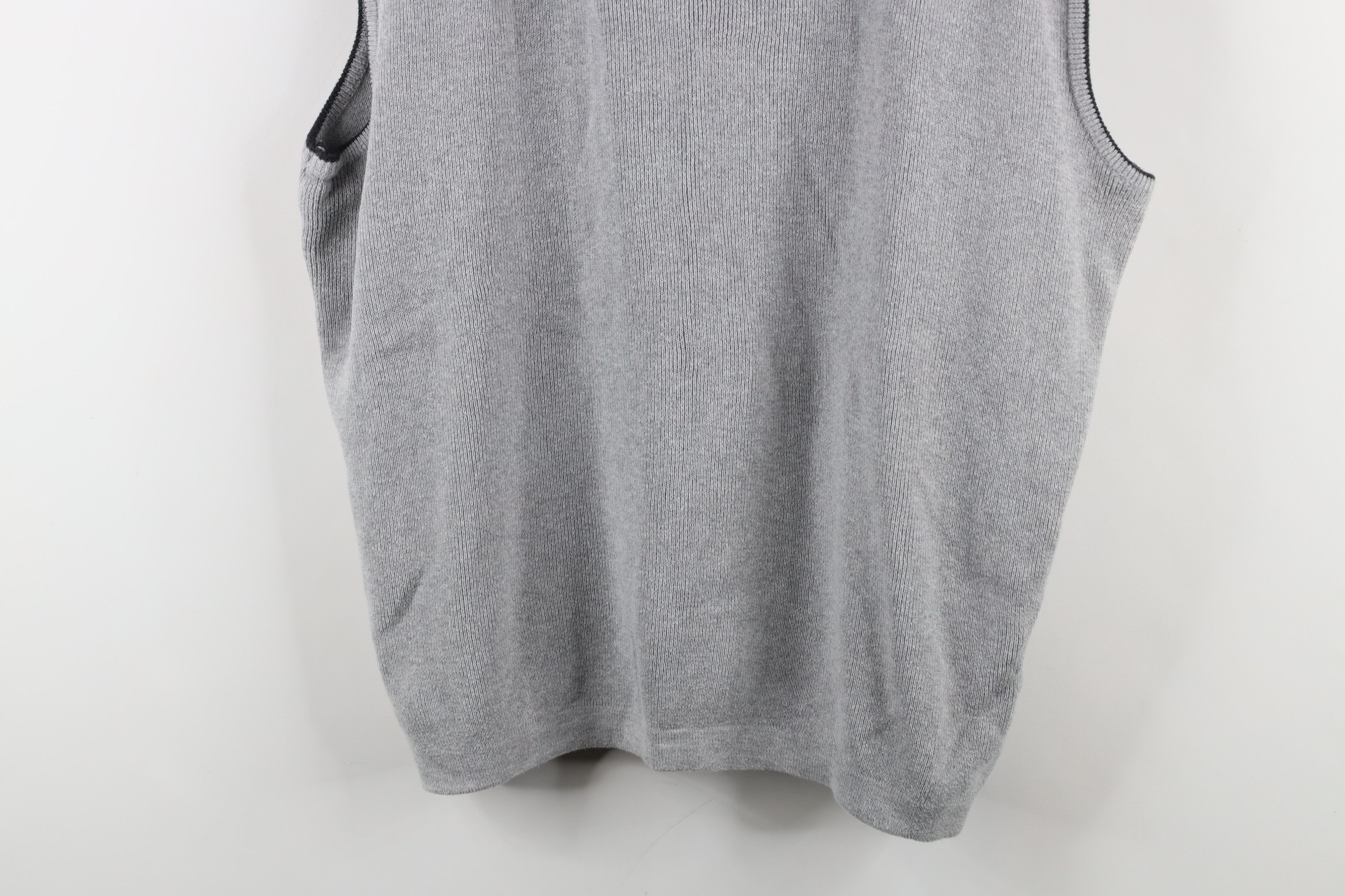 Vintage Vintage 90s Streetwear Cotton Ribbed Knit Sweater Vest Gray Size US XL / EU 56 / 4 - 3 Thumbnail