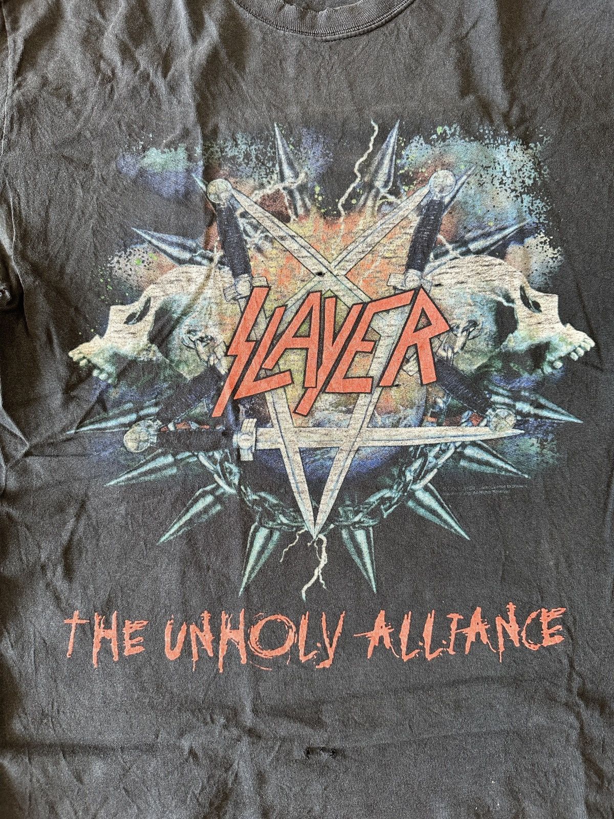 Other Slayer The Unholy Alliance Vintage Tee Size US M / EU 48-50 / 2 - 2 Thumbnail