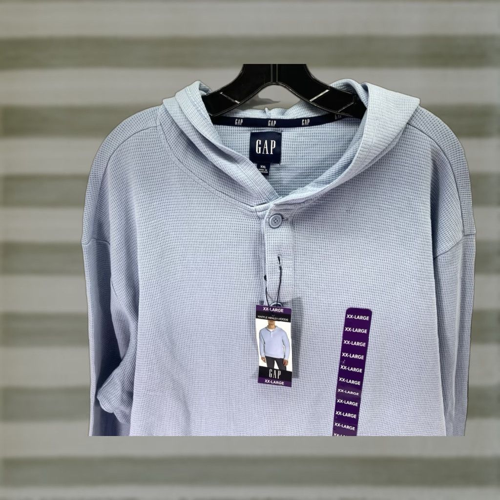 Gap VINTAGE Gap Waffle Henley Hoodie Shirt Men 2XL Long Sleeve Blue Pullover NWT Size US XXL / EU 58 / 5 - 1 Thumbnail
