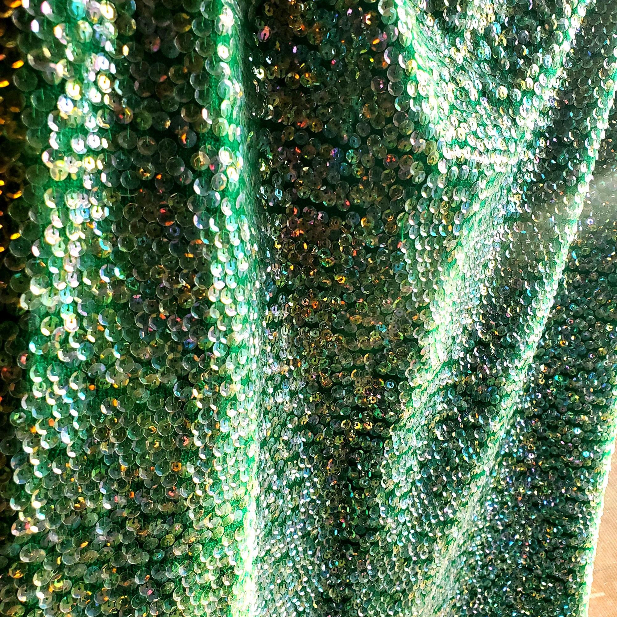Vintage Vintage Sequin Beaded Green Skirt Set Size L 60s NWOT Cockta Size L / US 10 / IT 46 - 4 Thumbnail