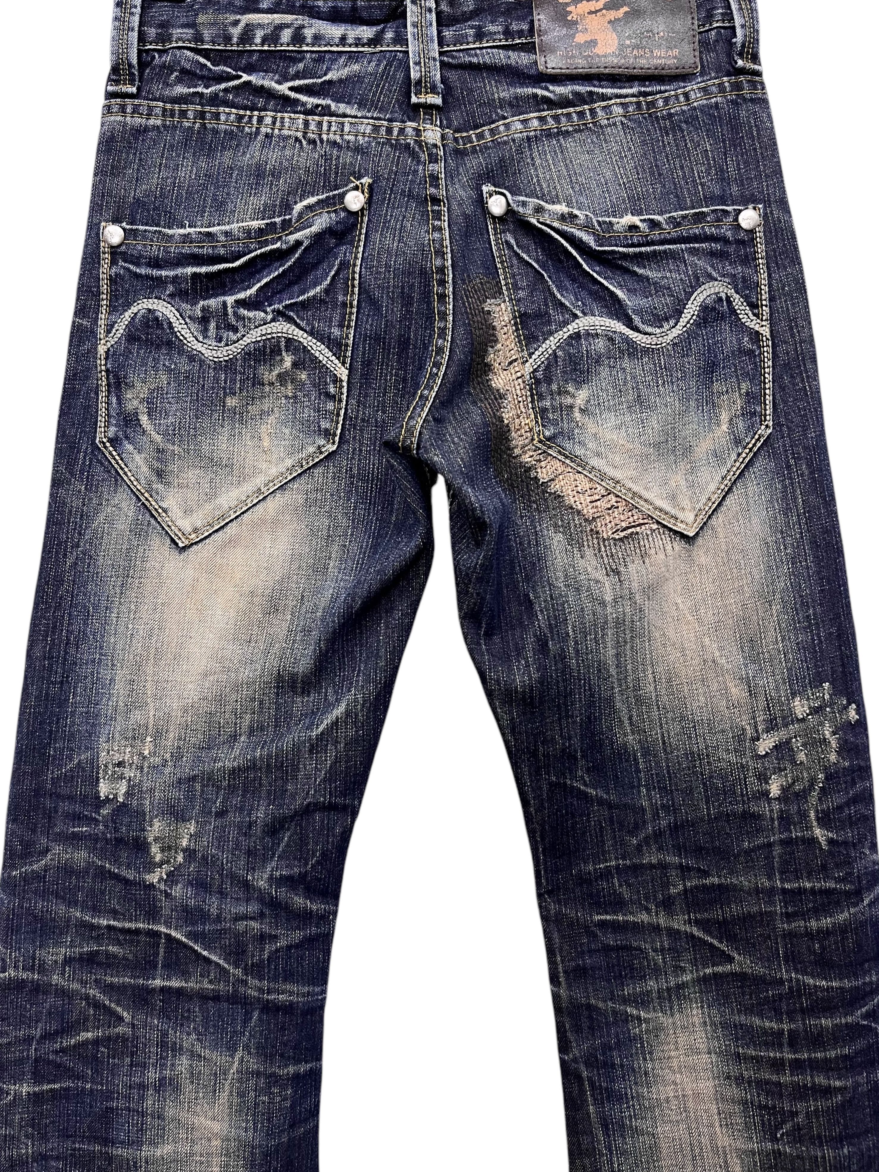 Japanese Brand FYE🔥Vintage C.O.T Mudwash Clawmark Grunge Boro Ripped Denim Size US 28 / EU 44 - 6 Thumbnail