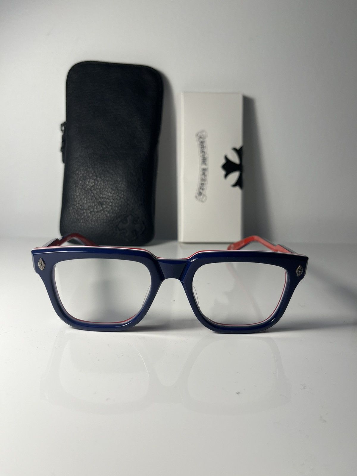 Chrome Hearts ambidextrous chrome hearts red white blue glasses 