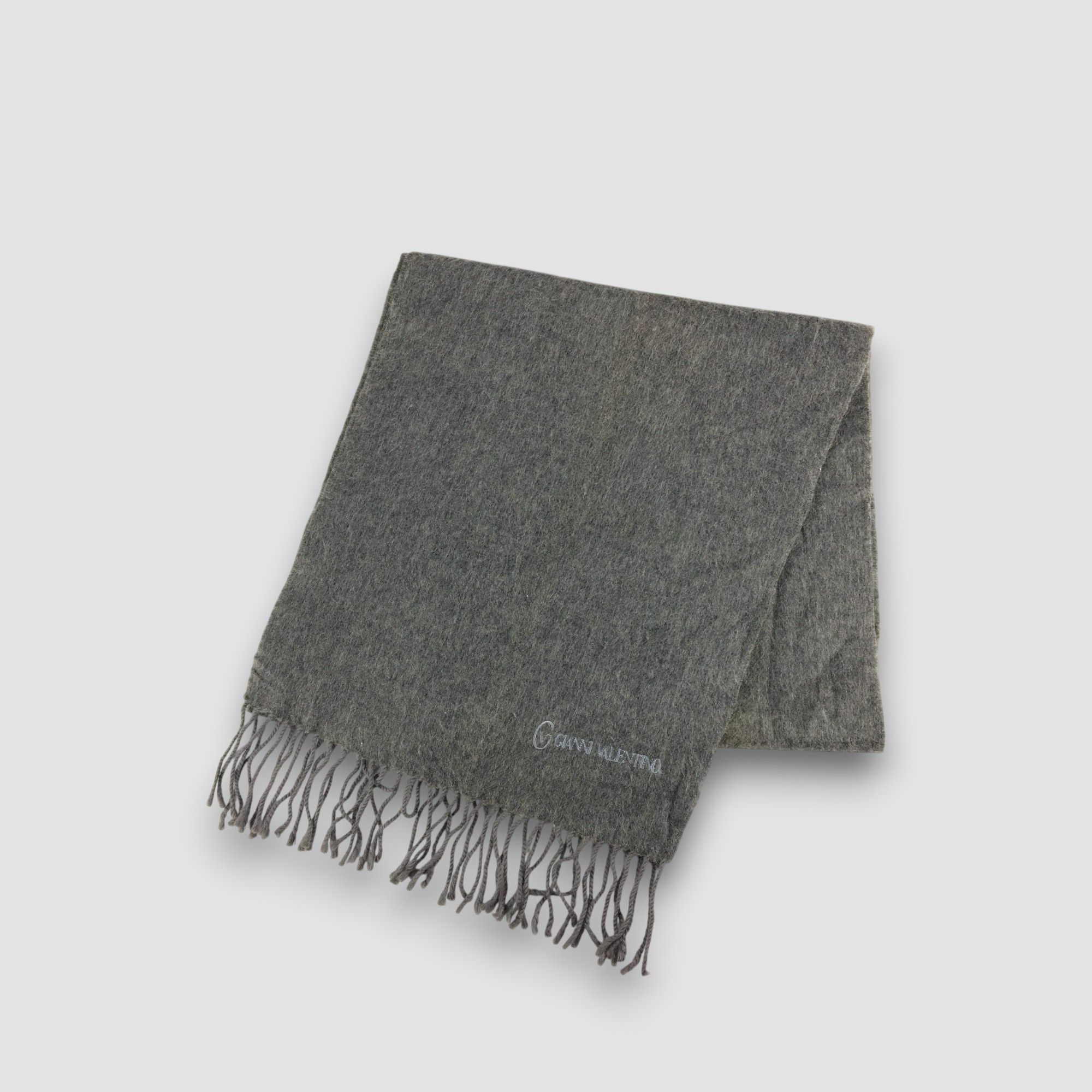 Valentino Vintage Gianni Valentino Scarf Fringe Muffler Wool Scarves Size ONE SIZE - 3 Thumbnail
