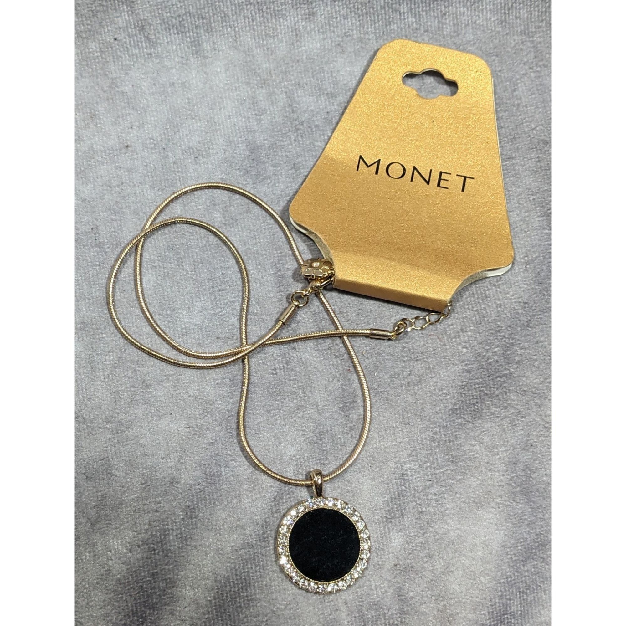 Monet Monet Social Tower Gold Tone Black Velvet Pendant Necklace Size ONE SIZE - 9 Thumbnail