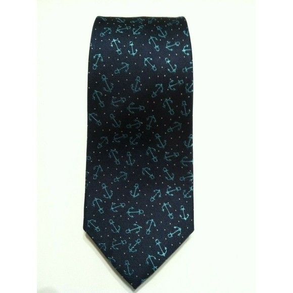 Banana Republic BANANA REPUBLIC MENS NEW NAVY 100%SILK TIE WIDTH:3" Size ONE SIZE - 1 Thumbnail