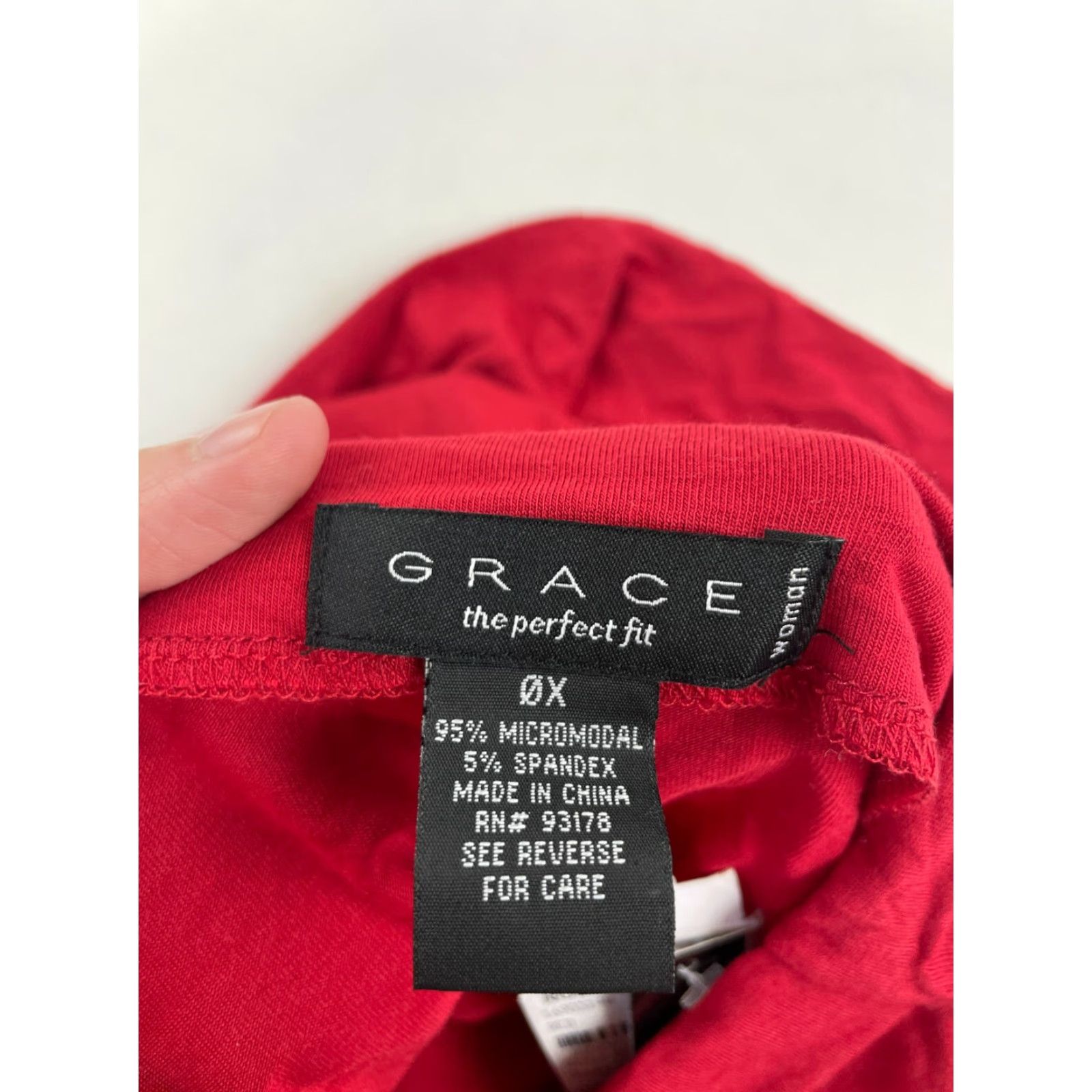 Vintage Grace Blouse Women's Size 0X Red Long Sleeve Crew Neck NWT Stretch, Breathable, Modern, Regular Fit - Grace The Perfect Fit Size XS / US 0-2 / IT 36-38 - 5 Thumbnail