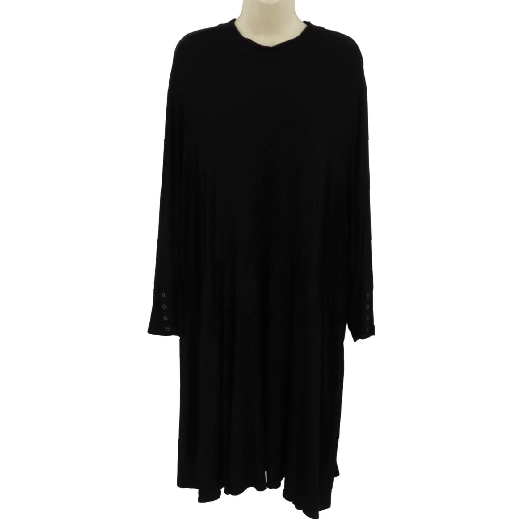 Torrid Torrid Womens 4 Plus Size 4X 26 Solid Black Long Sleeve Dress Shirt Dress Bodycon Knit Pullover Size XXL / US 16-18 / IT 52-54 - 2 Thumbnail