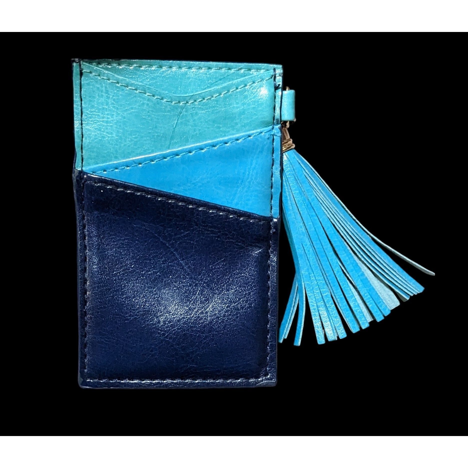 Other Blue Faux Leather Card Holder With Tassel Size ONE SIZE - 2 Thumbnail