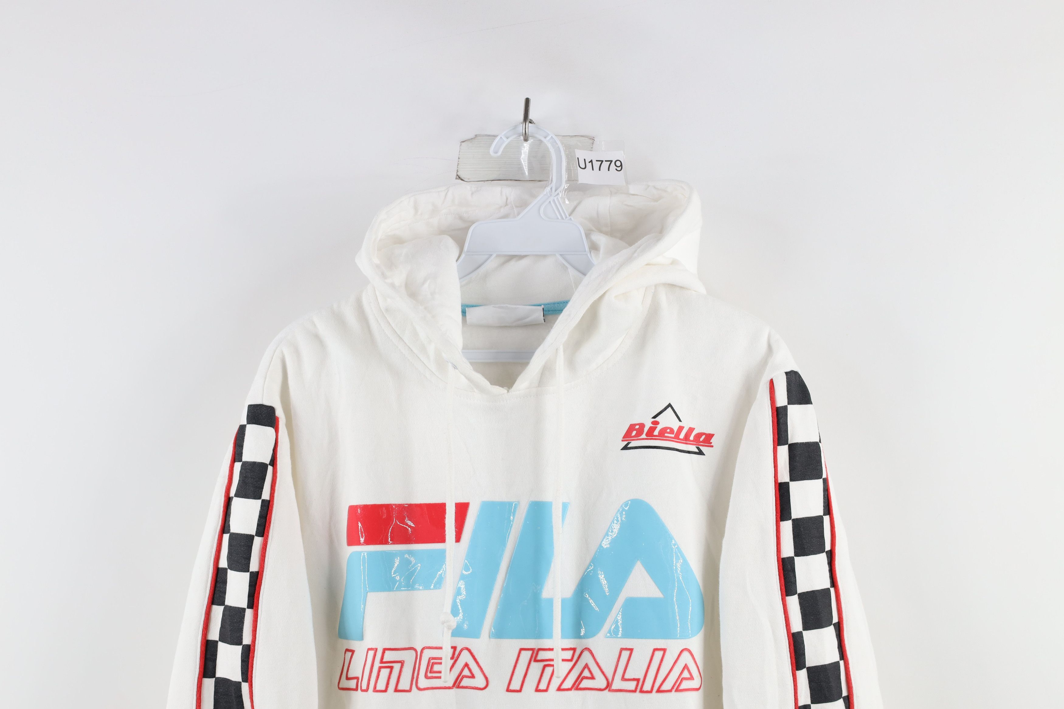 Vintage Fila Linea Italia Racing Checkered Flag Hoodie