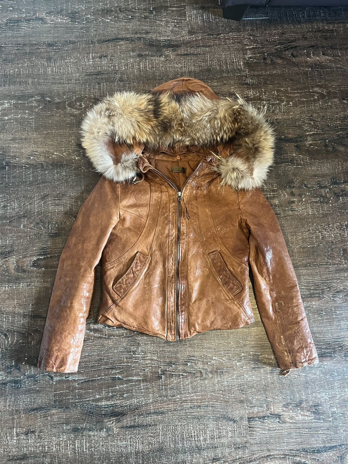 GOA GOA Fur Cropped Leather Jacket Size US XS / EU 42 / 0 - 1 Thumbnail