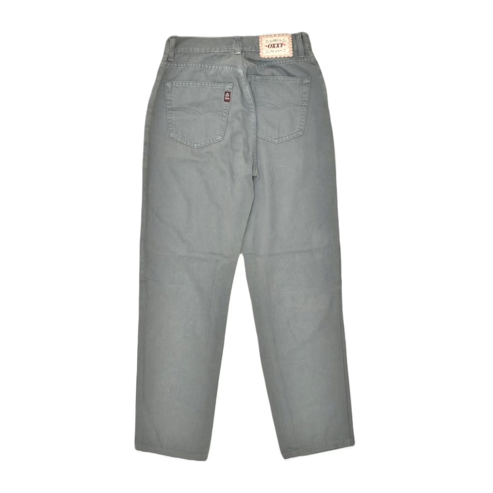 Vintage OXXY Womens Tapered Jeans Grey Cotton W28 L29 High Waist Size 28" / US 6 / IT 42 - 2 Thumbnail