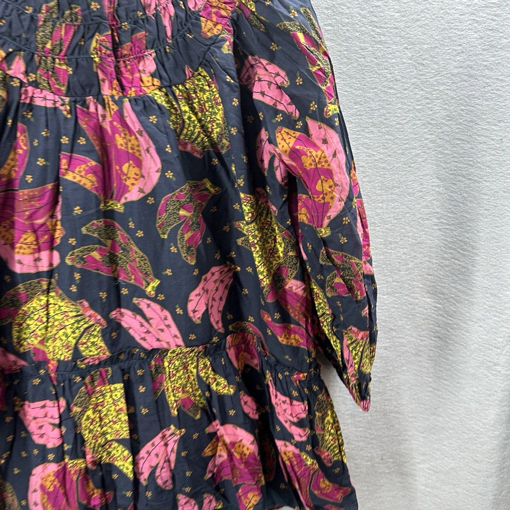 Farm Rio FARM Rio Patchwork Bananas Mini Dress Womens XS Black Boho Bohemian XS Patchwork Maxi Mini 90s Concert Boho Womens Size XS / US 0-2 / IT 36-38 - 2 Thumbnail