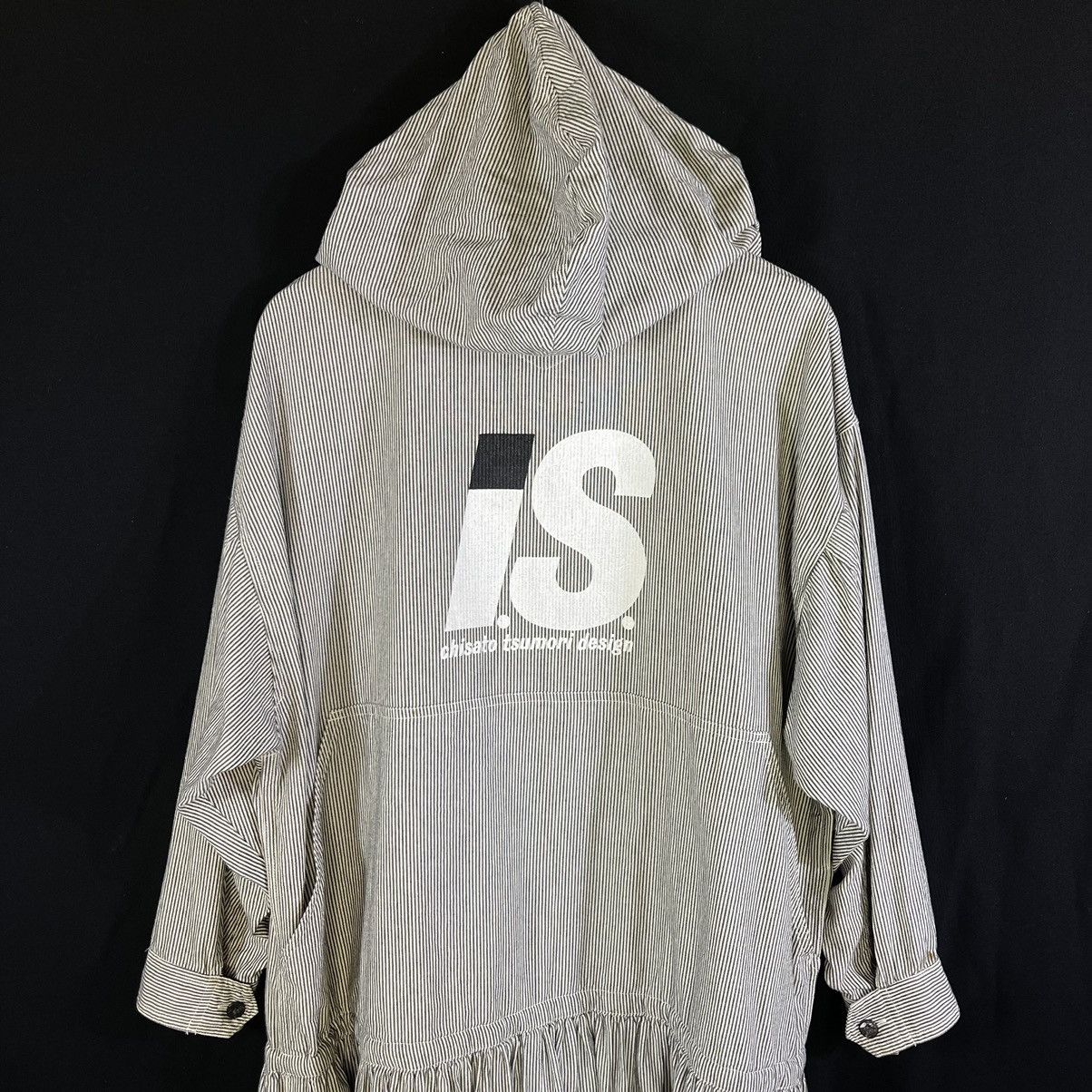 Issey Miyake Rare! Vintage Archive Issey Miyake Hickory Hoodie Dress Size XL / US 12-14 / IT 48-50 - 3 Thumbnail
