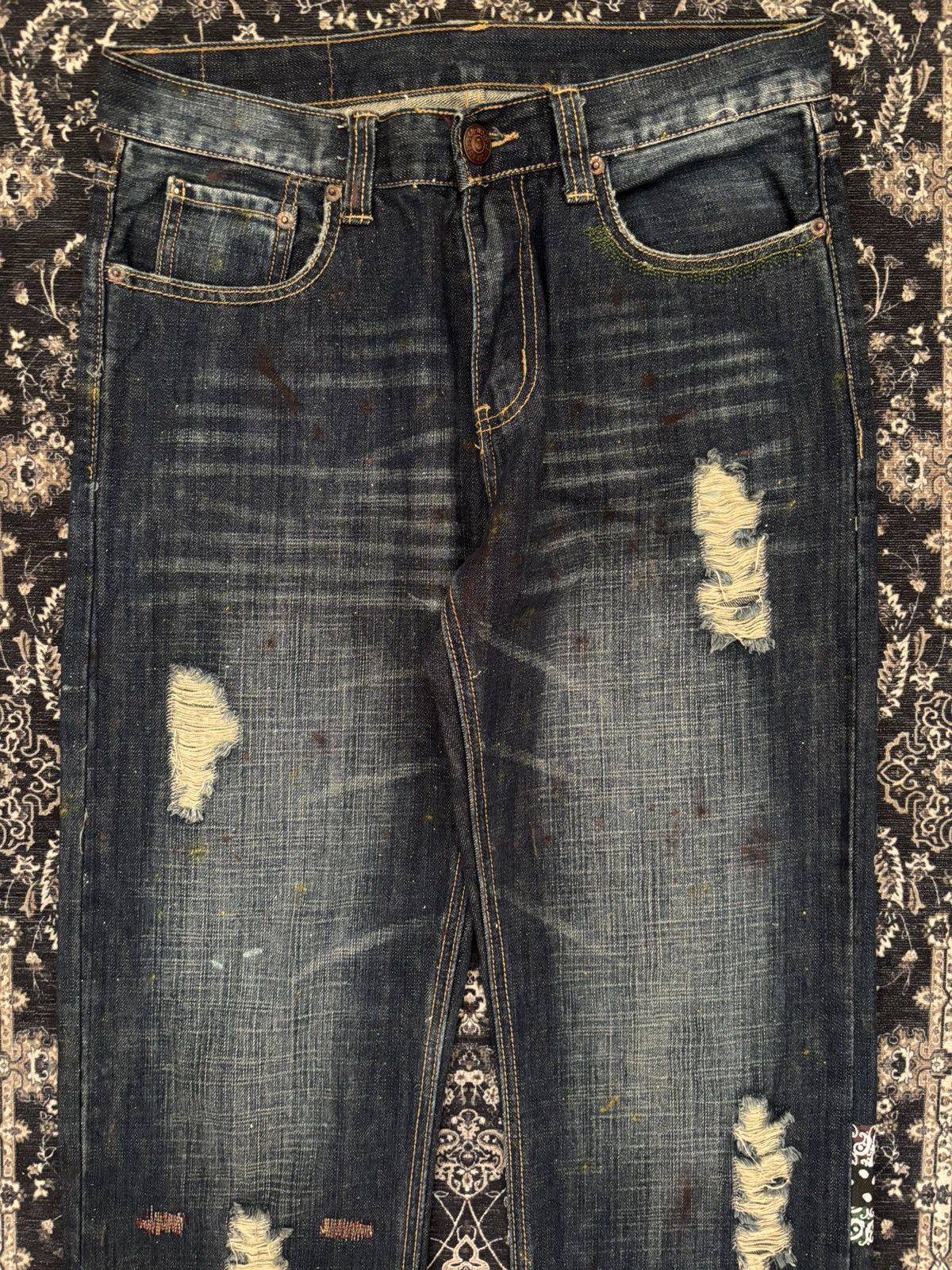 CLOT × Levi's Clot Union Rail Design x Levi's 501 Denim Indigo Pants Size US 30 / EU 46 - 4 Thumbnail