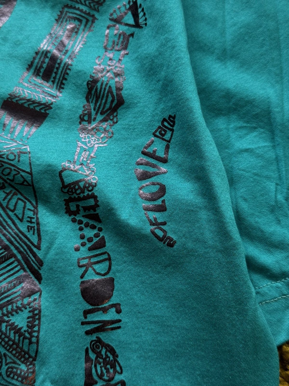 Roberto Cavalli Roberto Cavalli graphic v-neck turquoise t-shirt Size XS / US 0-2 / IT 36-38 - 3 Thumbnail