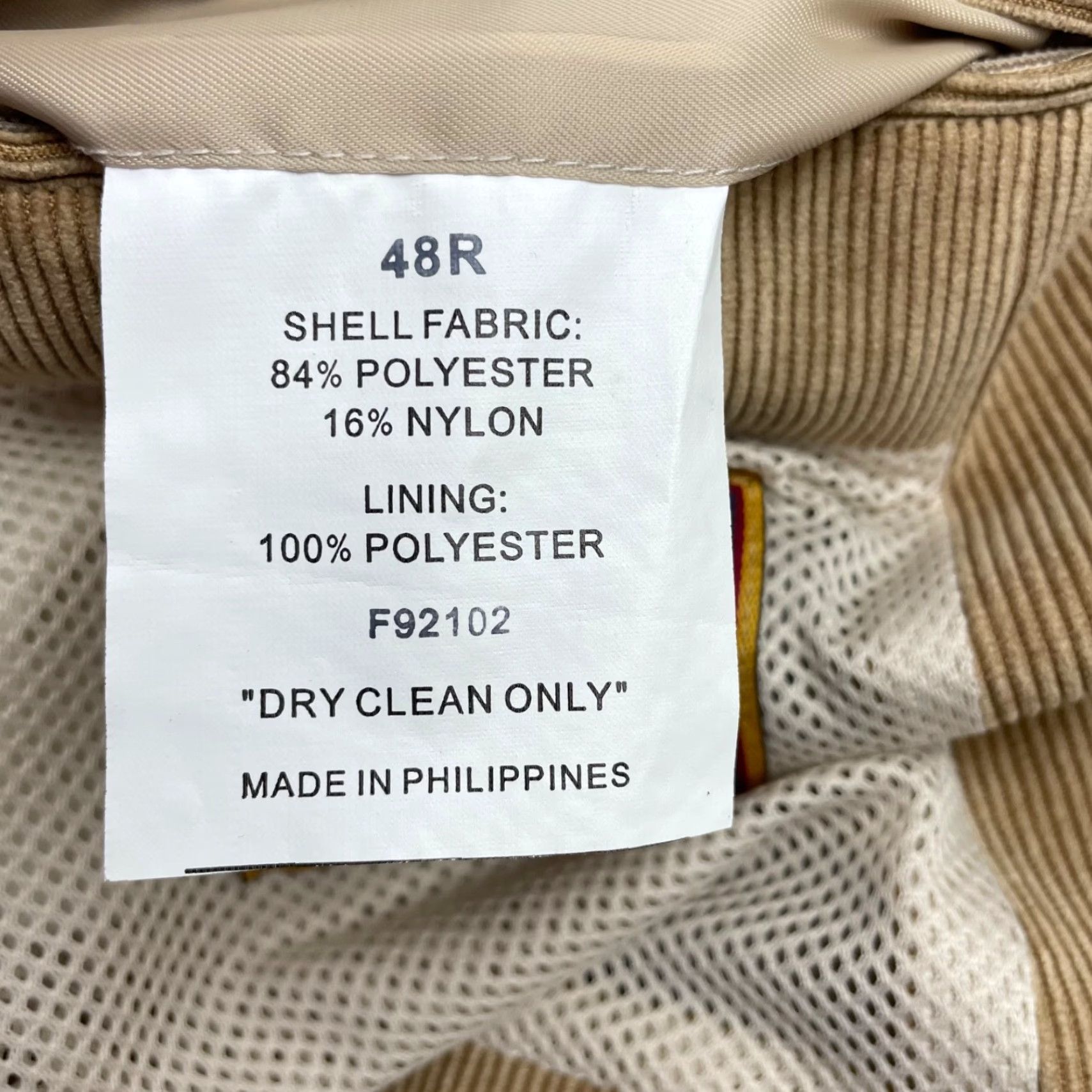 Vintage VINTAGE Thos P Dent x Lacrosse Men’s Corduroy Blazer Jacket Khaki/Tan 48R Three-Button Single-Vented Corduroy Blazer Mens Size 48R - 7 Thumbnail